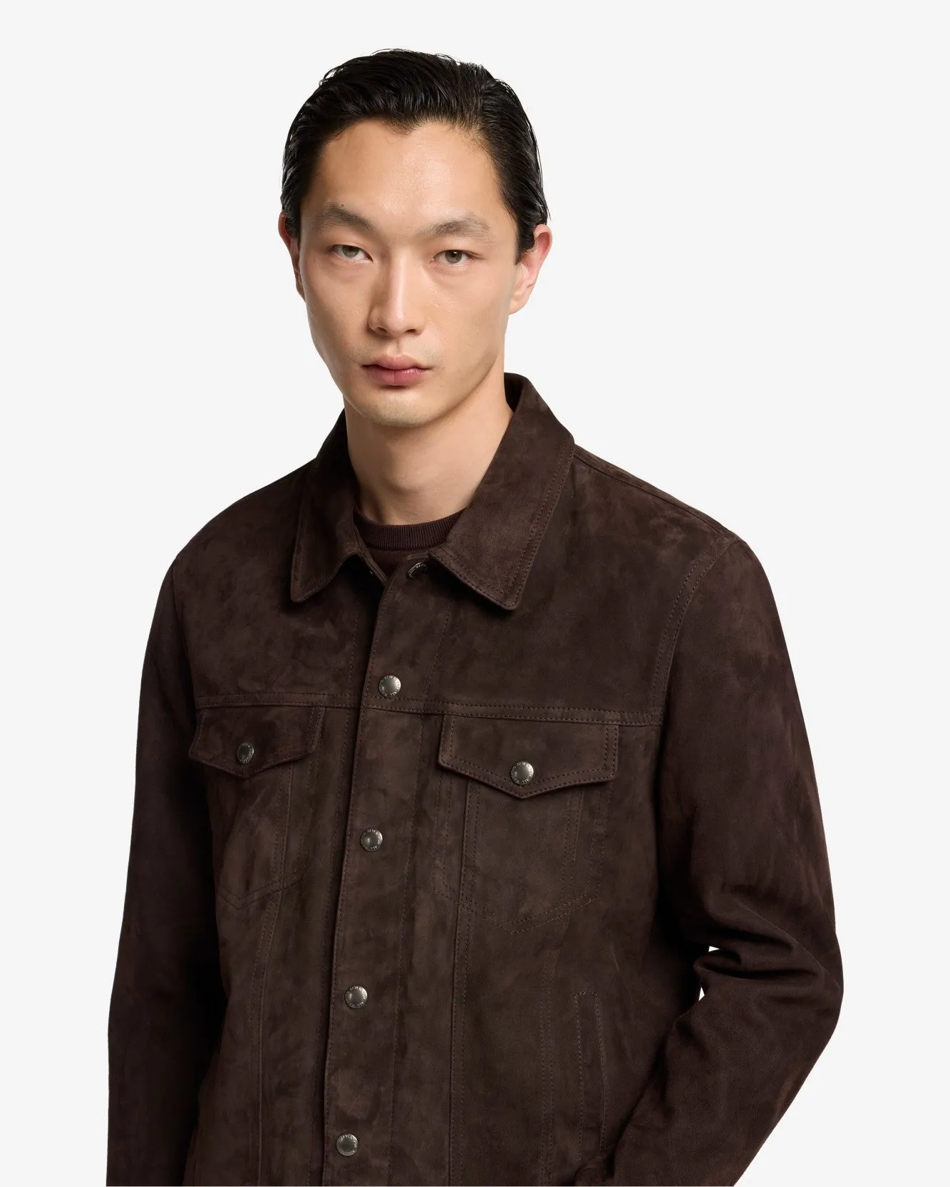 Suede Trucker Jacket In Coffee Bean sold by 7 For All Mankind product image thumbnail 4