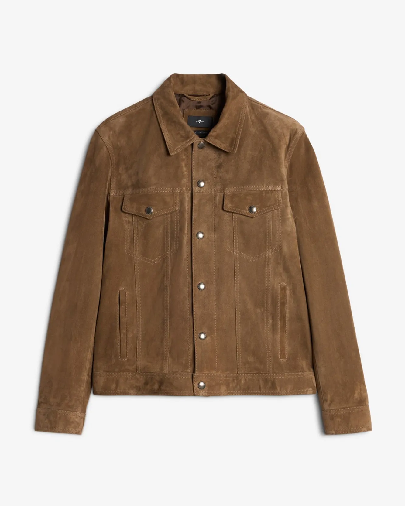 Suede Trucker Jacket In Chestnut sold by 7 For All Mankind