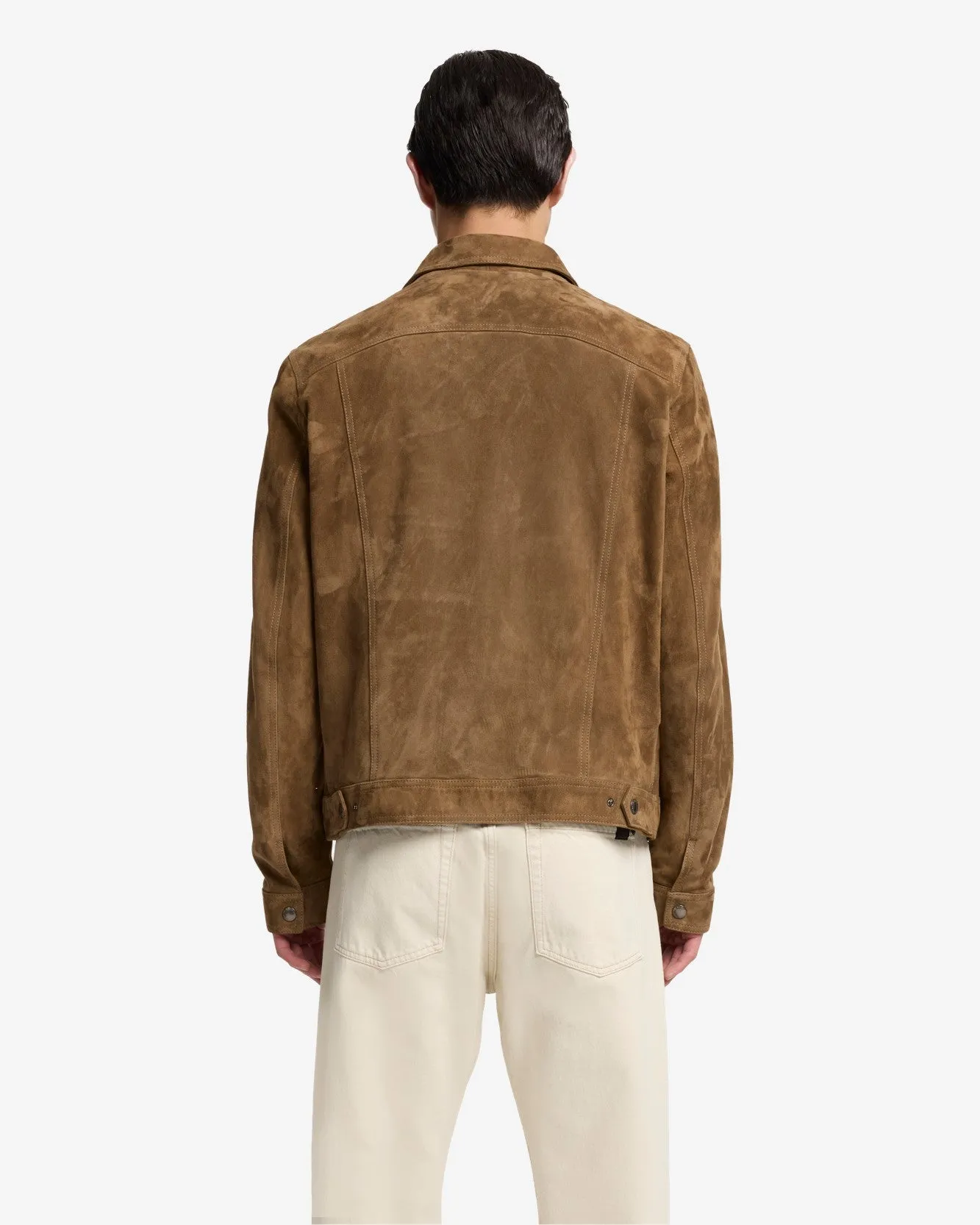 Suede Trucker Jacket In Chestnut sold by 7 For All Mankind product image thumbnail 5