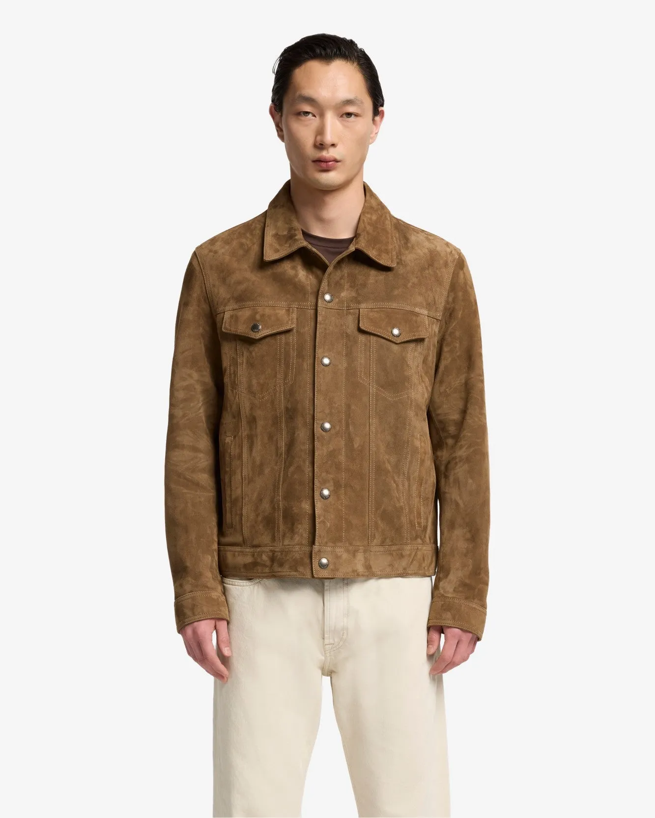 Suede Trucker Jacket In Chestnut sold by 7 For All Mankind product image thumbnail 2