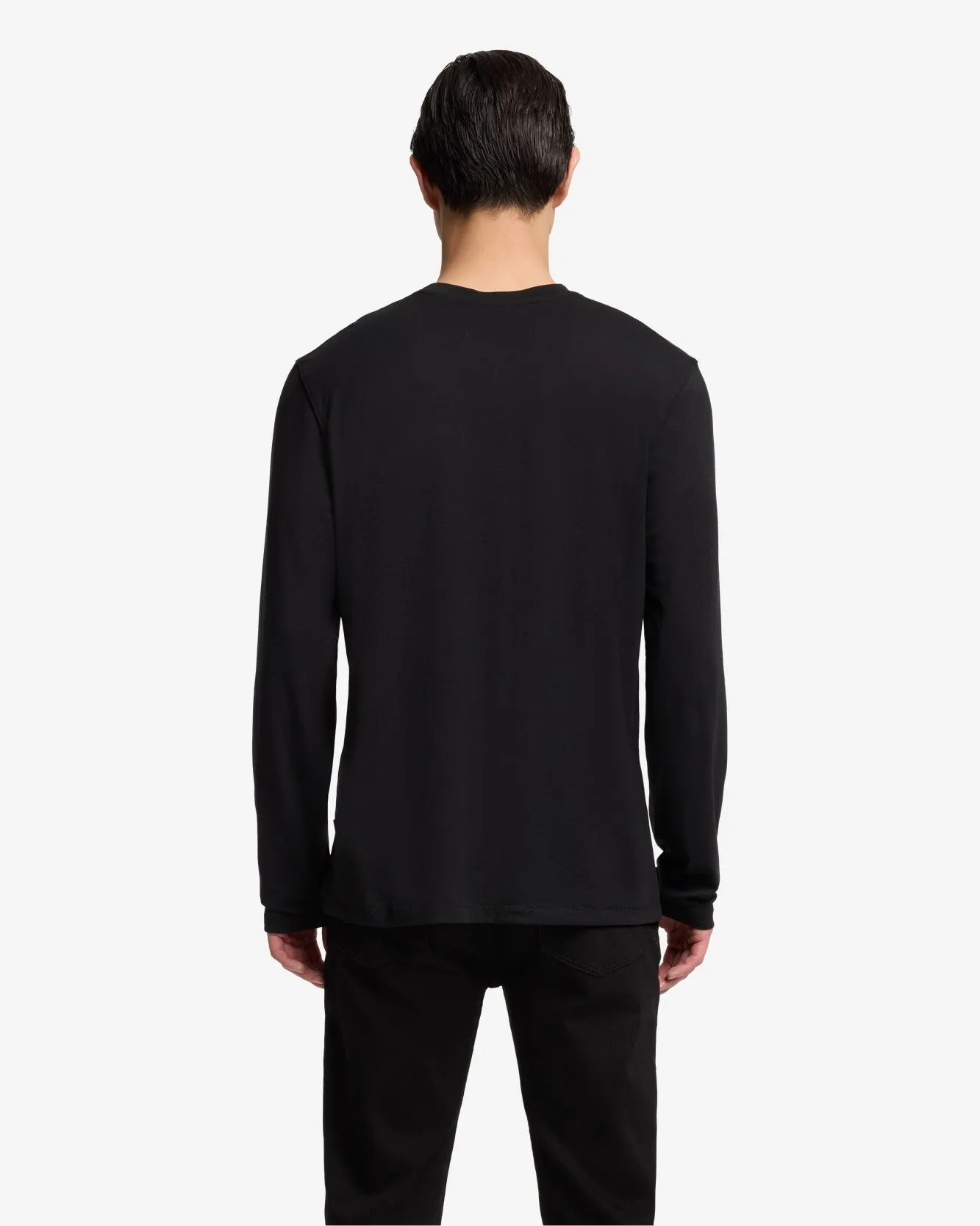 Lyocell Crewneck Long Sleeve Tee in Black sold by 7 For All Mankind product image thumbnail 5