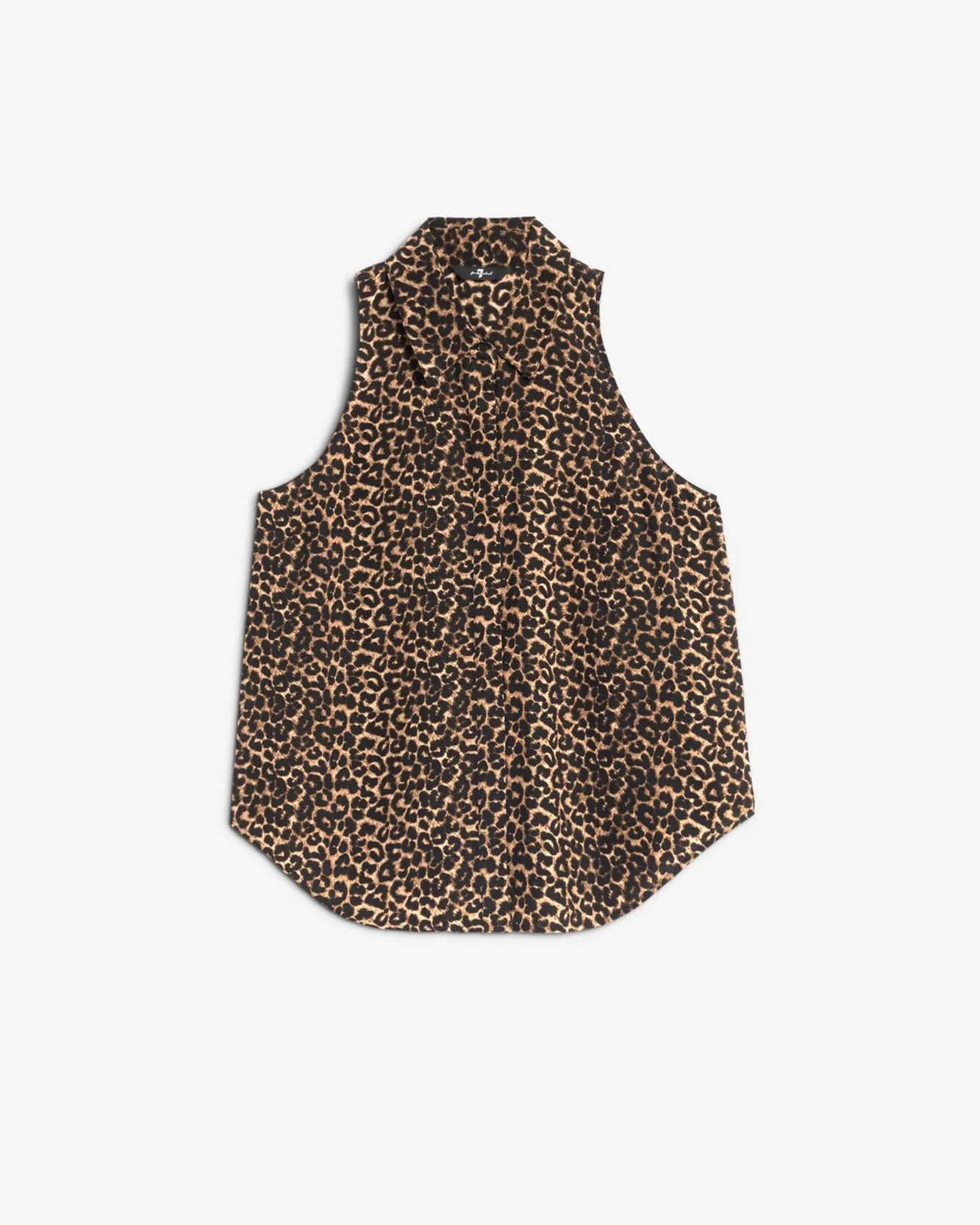 Sleeveless Silk Button Down in Leo sold by 7 For All Mankind