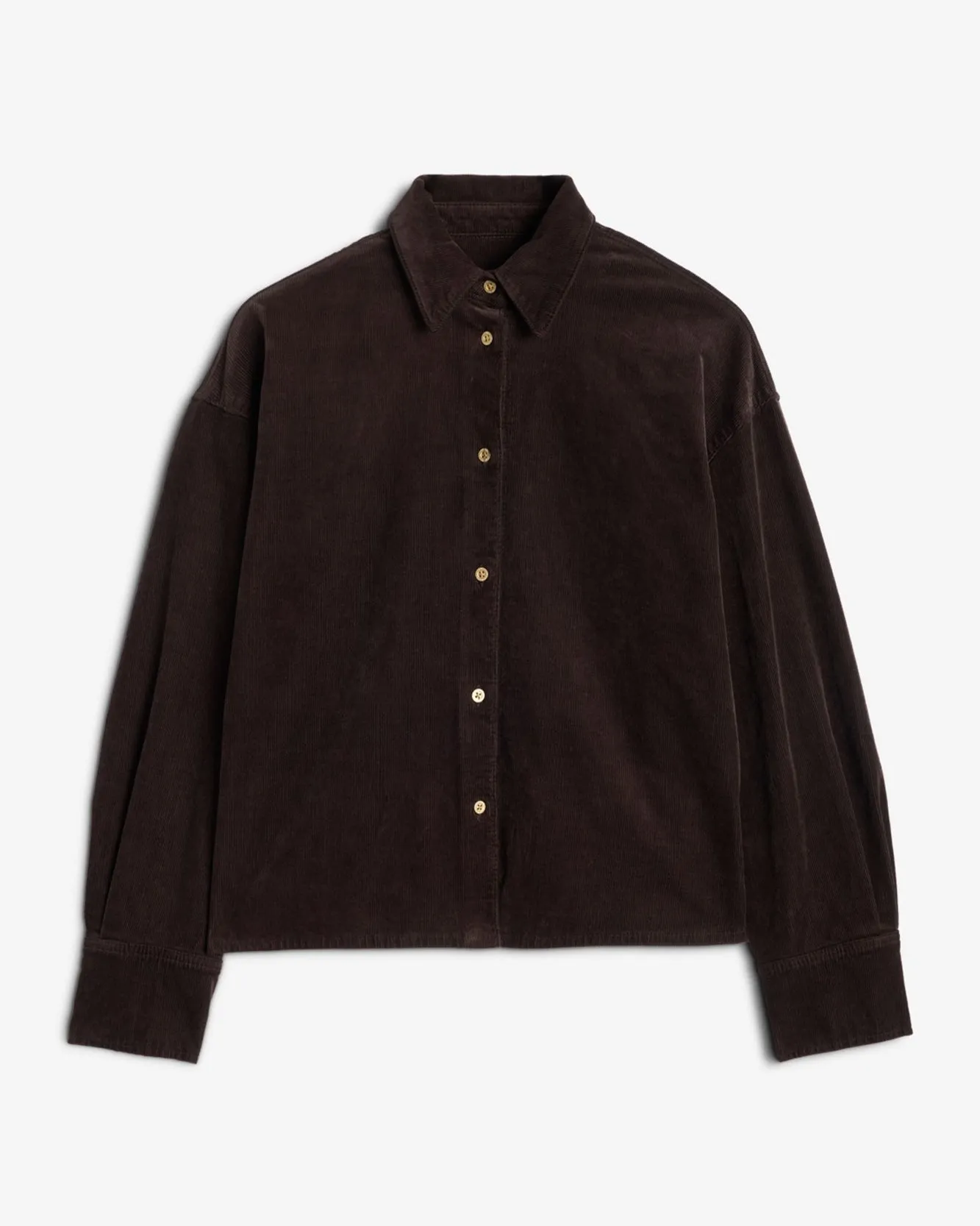 Corduroy Nina Cropped Shirt in Coffee Bean sold by 7 For All Mankind
