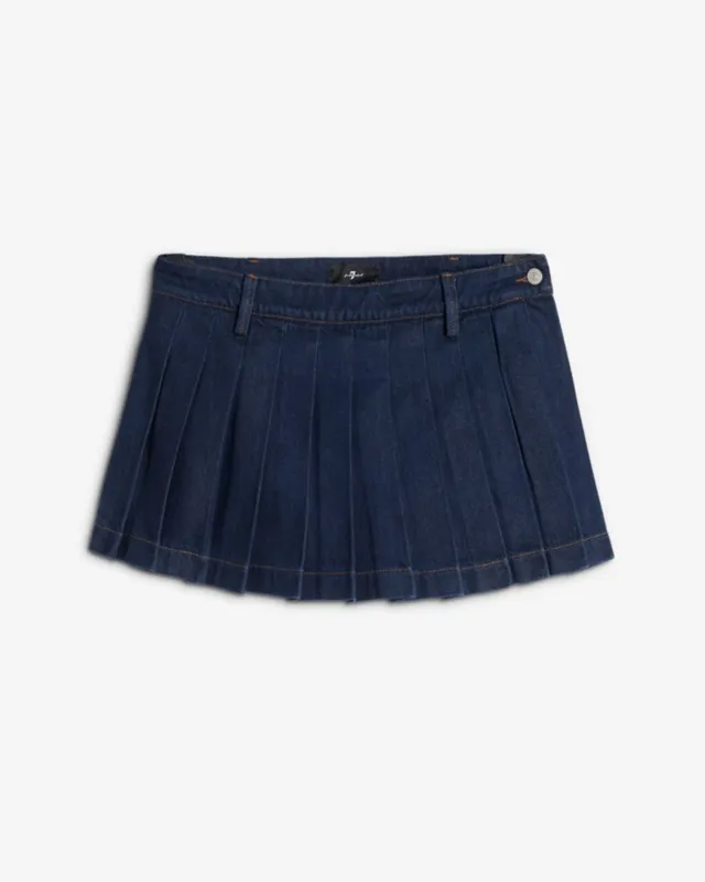 MANKIND Pleated Mini Skirt in Franklin sold by 7 For All Mankind