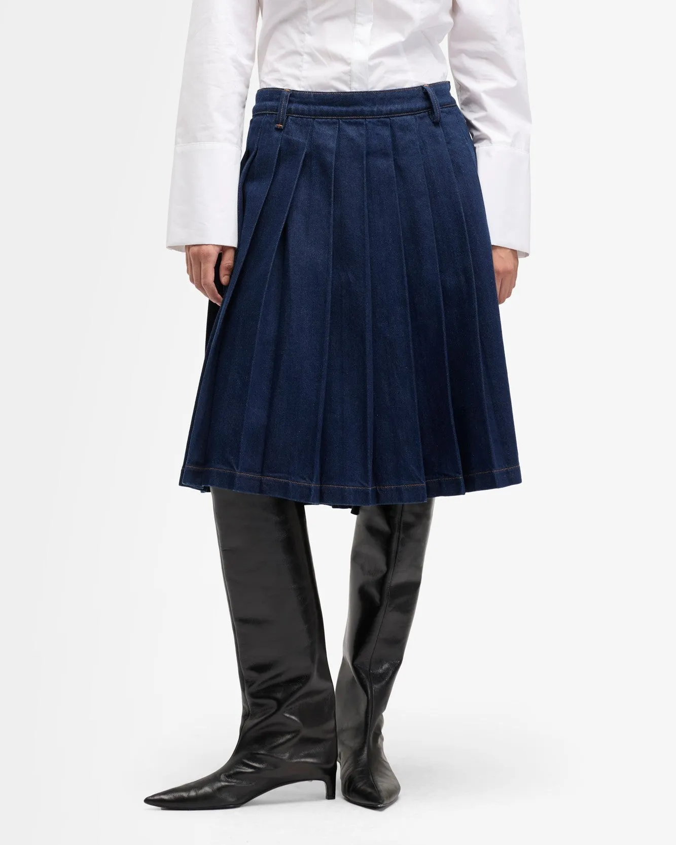 MANKIND Pleated Midi Skirt in Franklin sold by 7 For All Mankind product image thumbnail 3