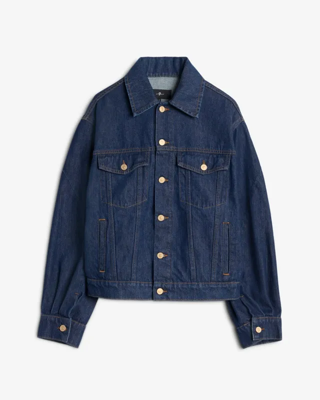 MANKIND Twisted Trucker Jacket in Blue Petal sold by 7 For All Mankind
