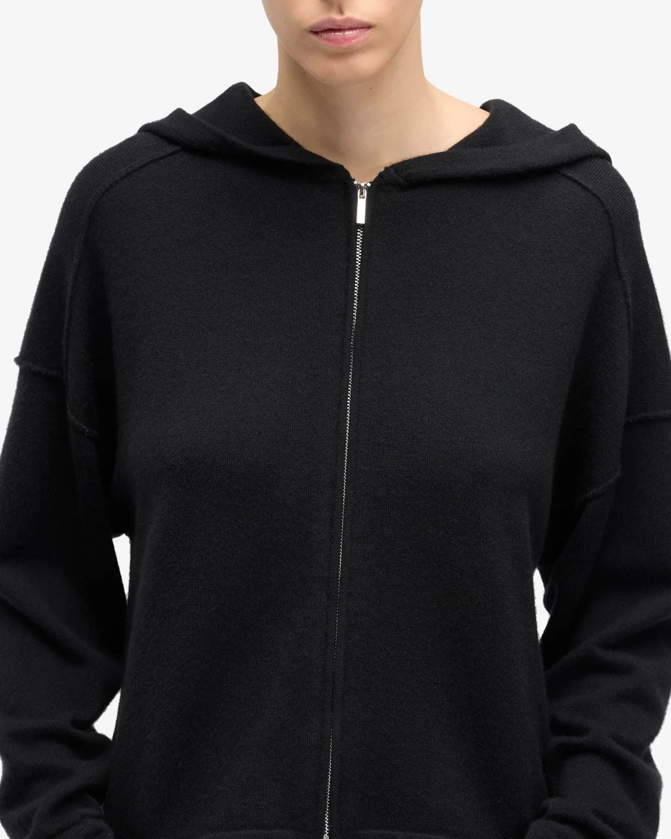 Cashmere Zipper Hoodie in Coal sold by 7 For All Mankind product image thumbnail 4