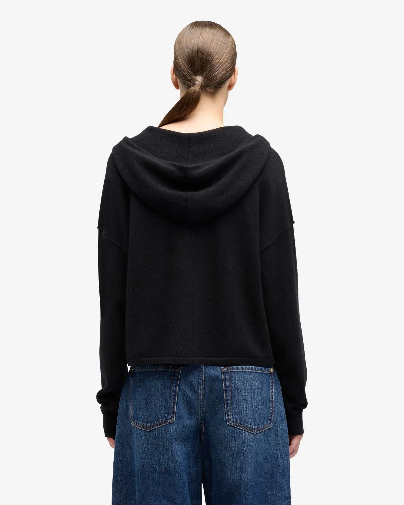 Cashmere Zipper Hoodie in Coal sold by 7 For All Mankind product image thumbnail 5
