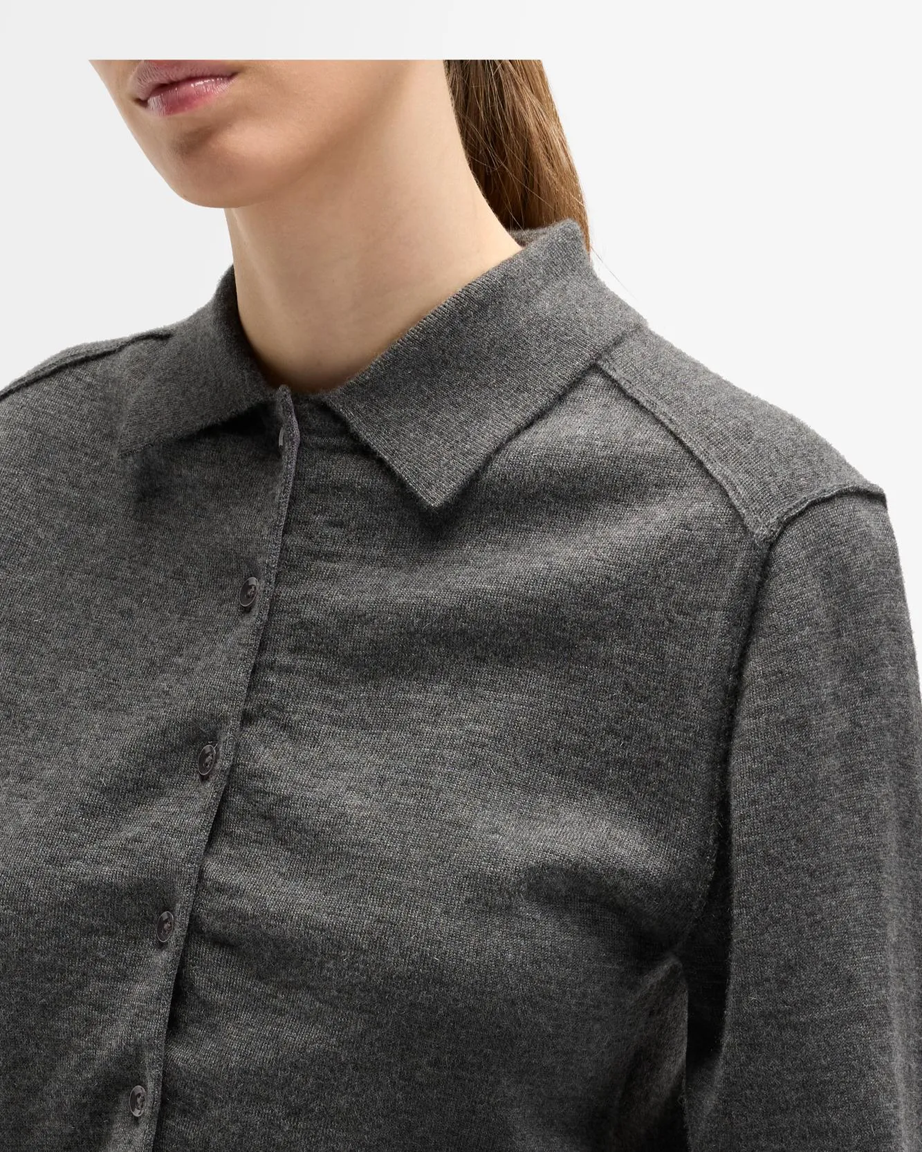 Cashmere Polo Cardigan in Korat sold by 7 For All Mankind product image thumbnail 4