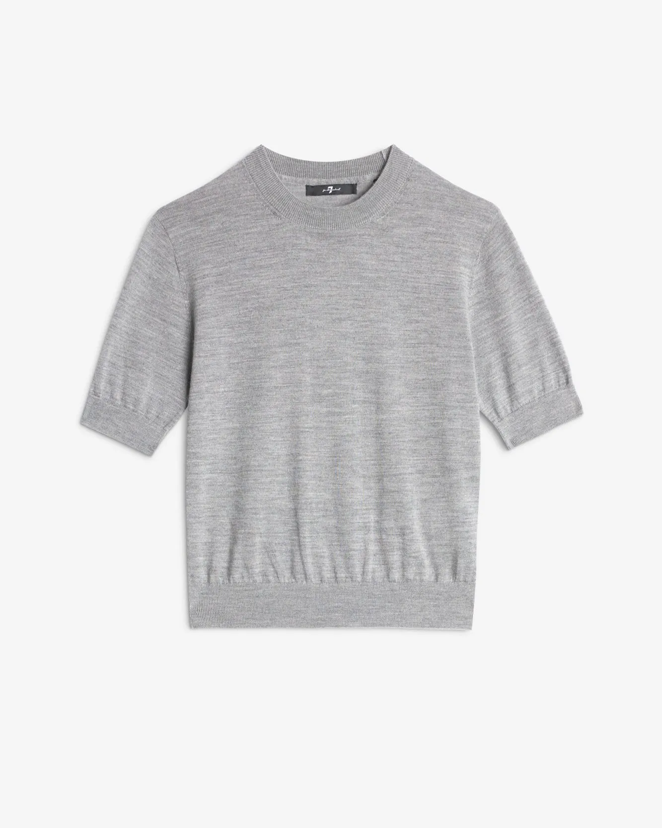Wool Short Sleeve Sweater in Slate sold by 7 For All Mankind