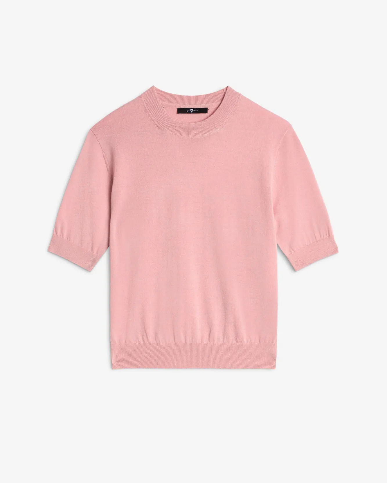 Wool Short Sleeve Sweater in Pink sold by 7 For All Mankind