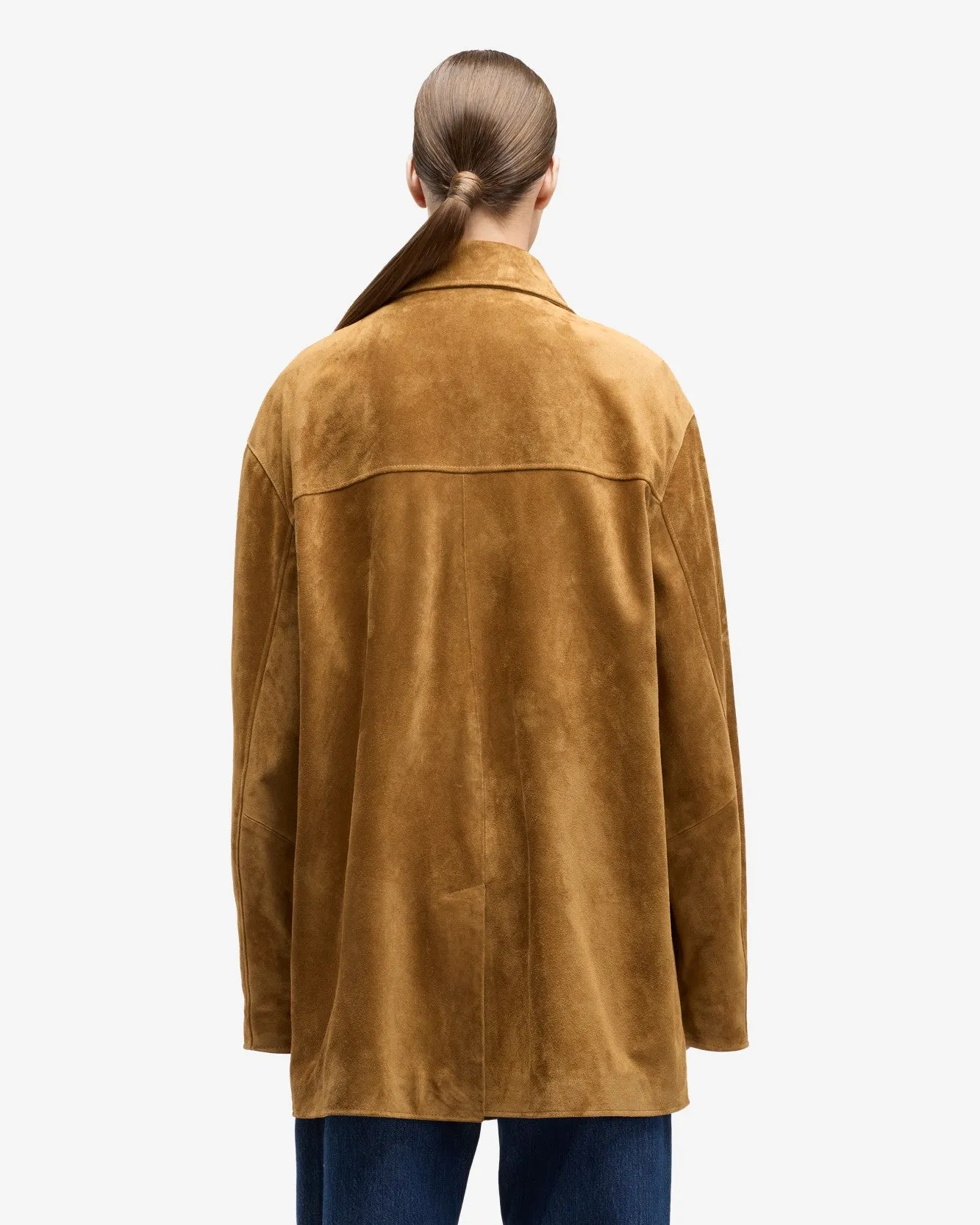 Long Jacket in Suede Tobacco sold by 7 For All Mankind product image thumbnail 5