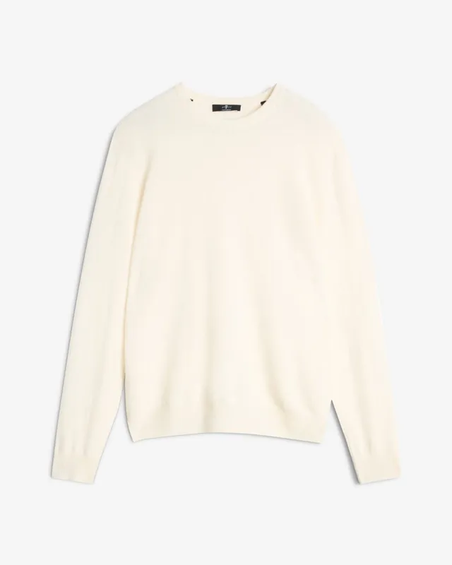 Cashmere Crewneck Sweater In Ice White sold by 7 For All Mankind