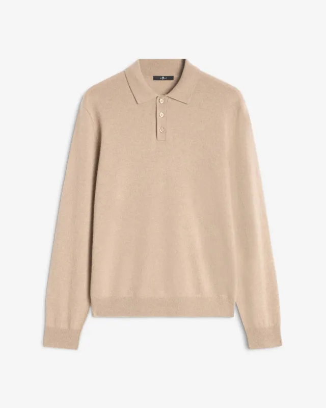 Cashmere Polo Sweater In Umber sold by 7 For All Mankind