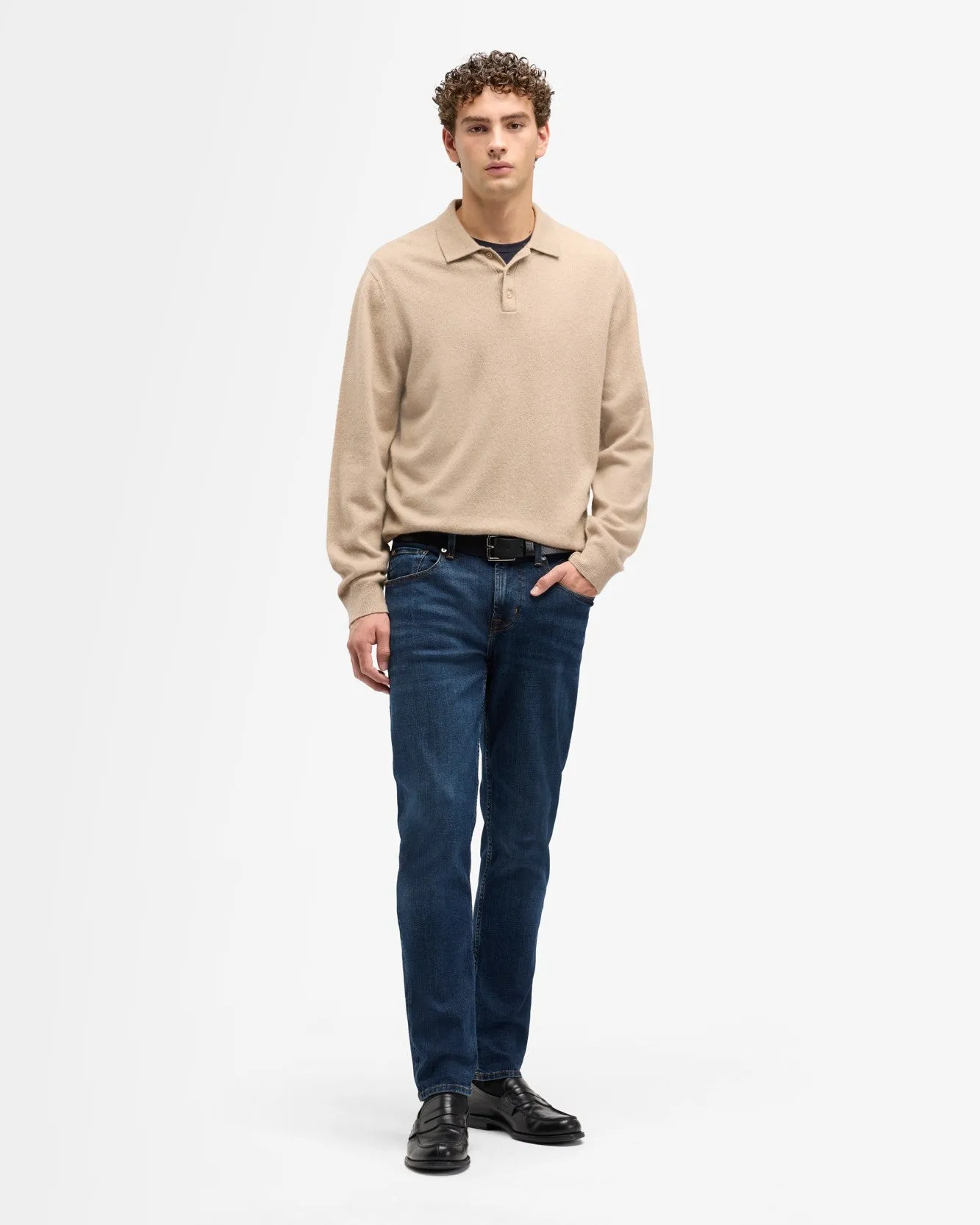Cashmere Polo Sweater In Umber sold by 7 For All Mankind product image thumbnail 3
