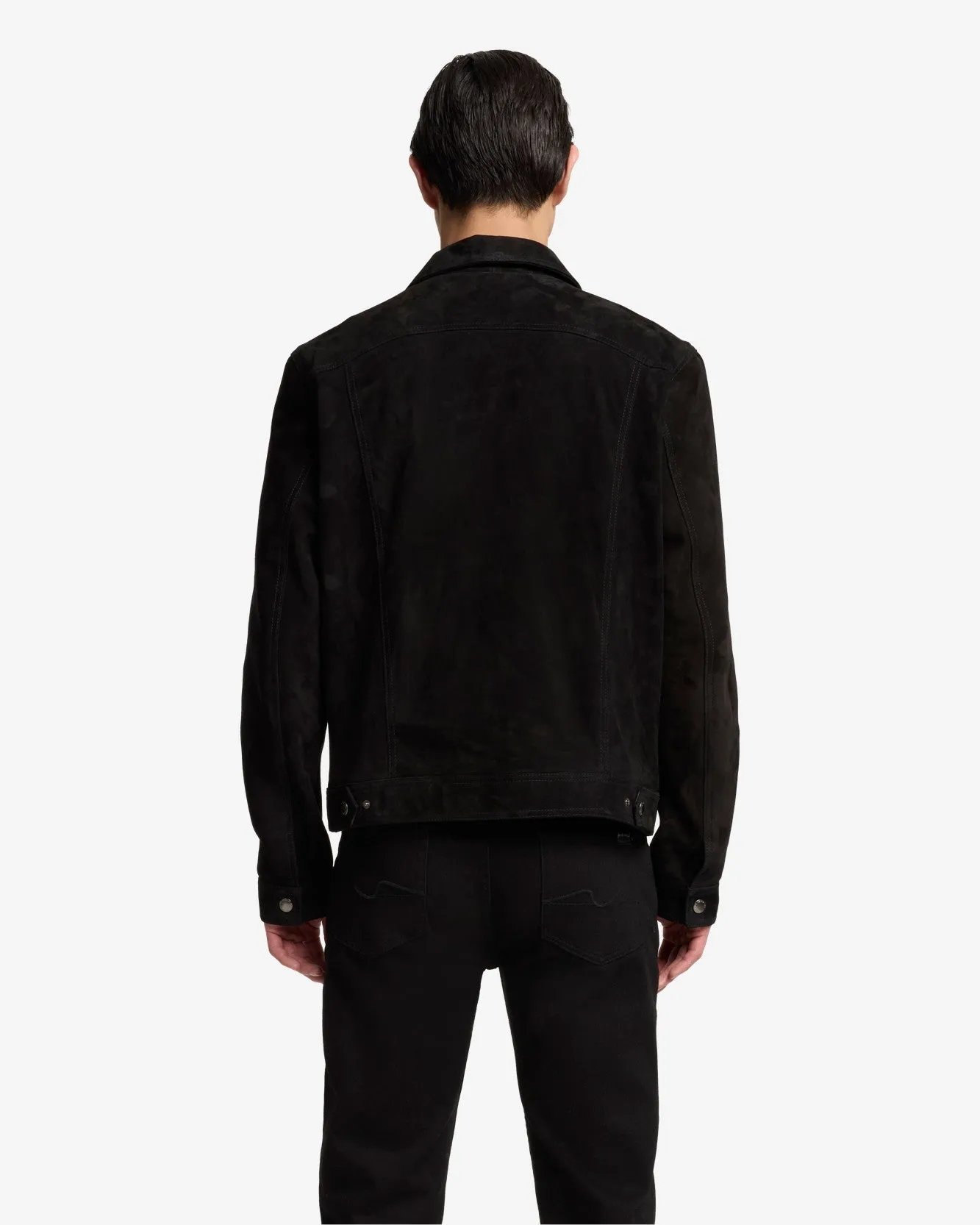 Suede Trucker Jacket In Black sold by 7 For All Mankind product image thumbnail 5