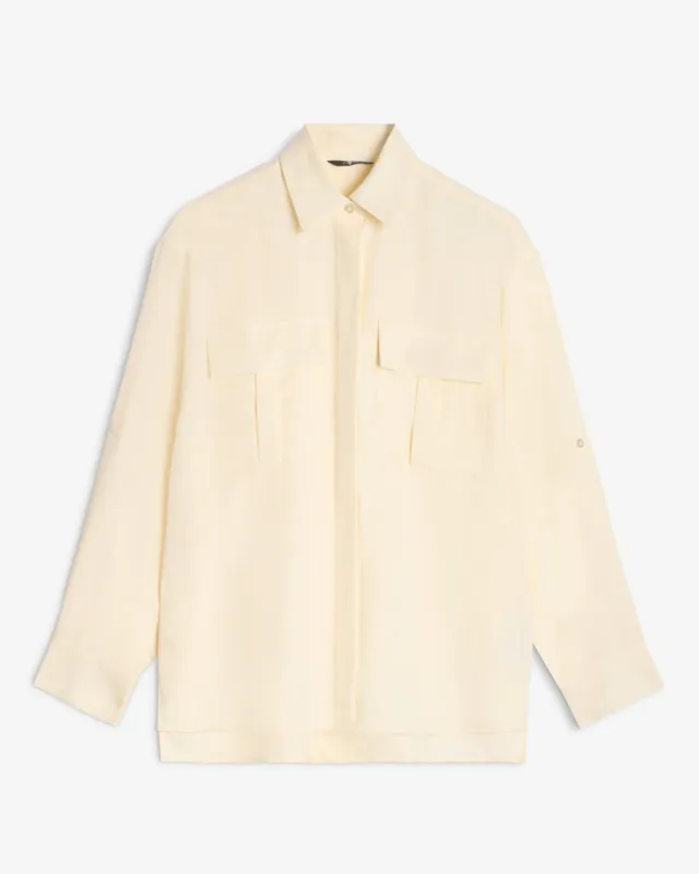 Lyocell Utility Shirt in Ivory sold by 7 For All Mankind
