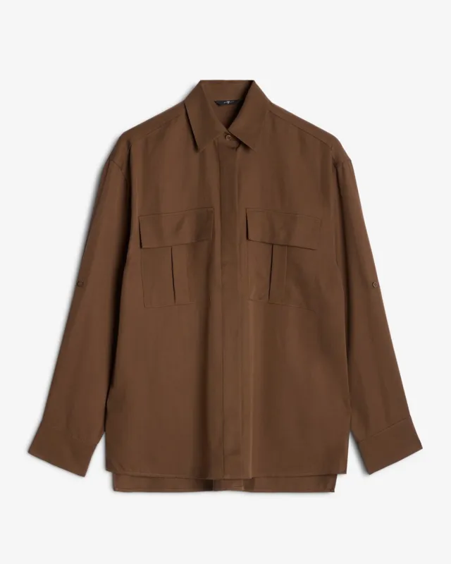 Lyocell Utility Shirt in Cocoa sold by 7 For All Mankind