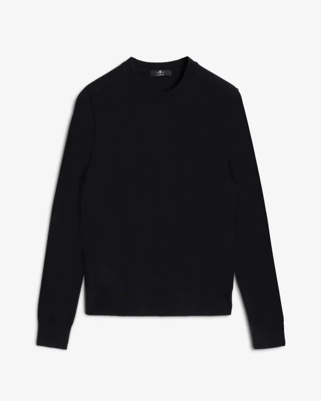 Cashmere Crewneck Sweater in Black sold by 7 For All Mankind