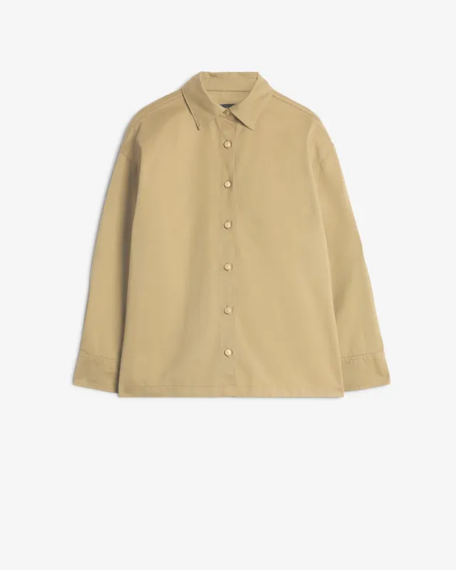 Comfort Twill Pleated Overshirt in Sand Storm sold by 7 For All Mankind