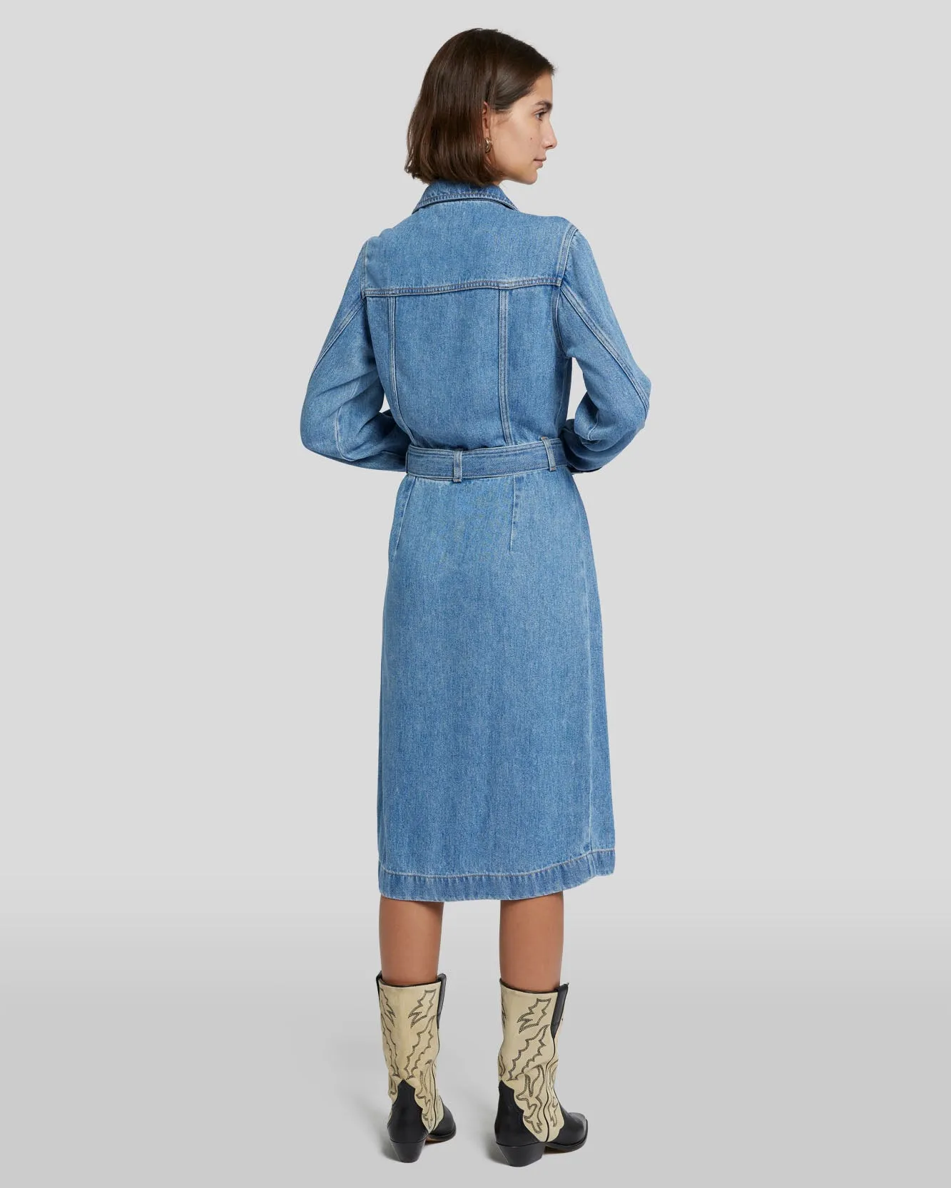 Denim Lustre Dress in Valentine sold by 7 For All Mankind product image thumbnail 4