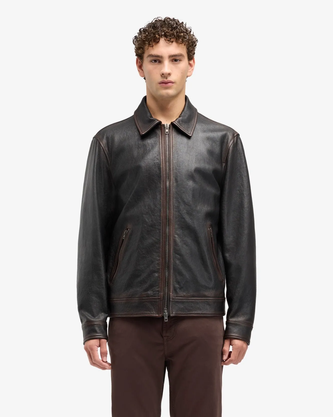 Leather Harrington Jacket in Vintage Leather sold by 7 For All Mankind product image thumbnail 2