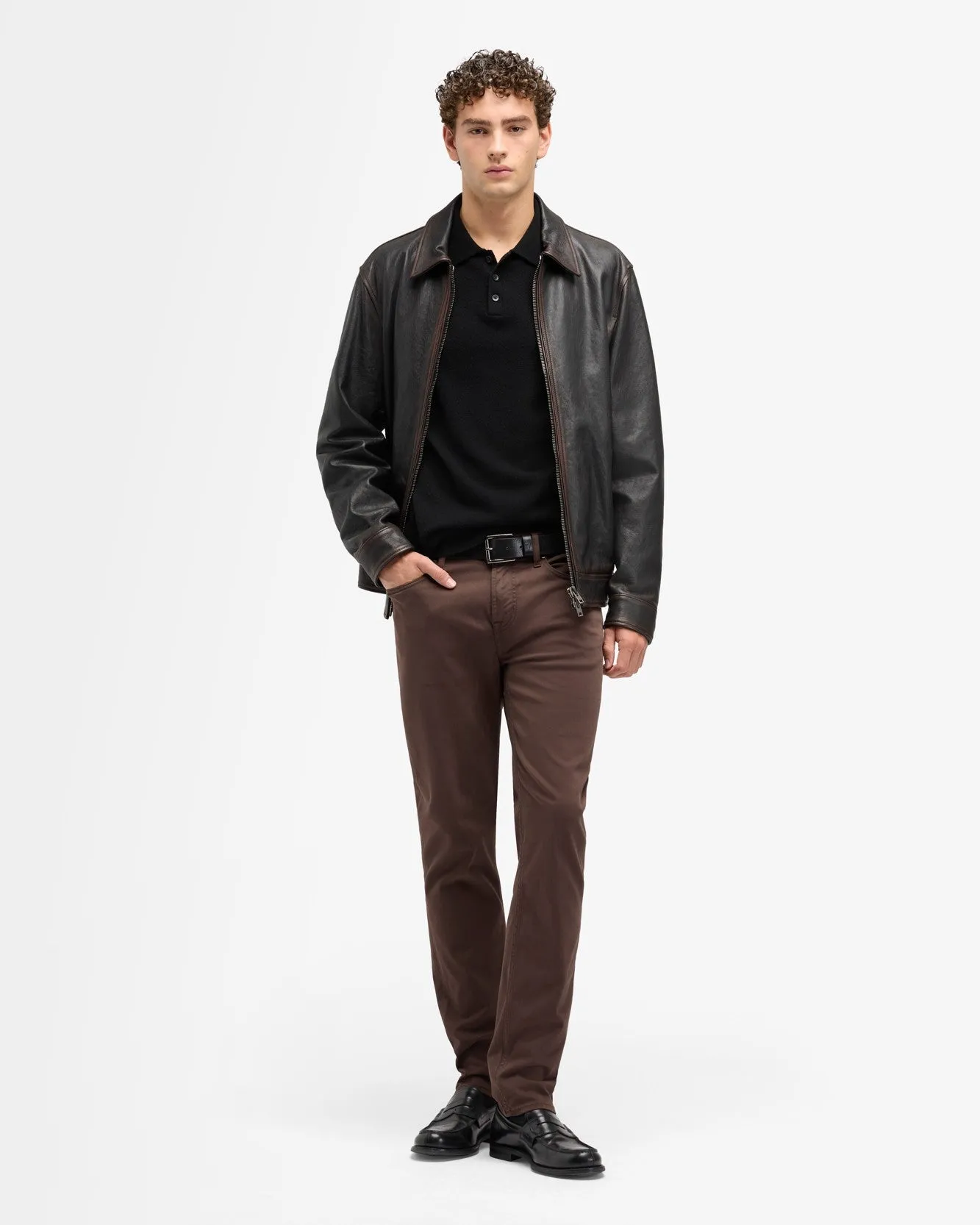 Leather Harrington Jacket in Vintage Leather sold by 7 For All Mankind product image thumbnail 3