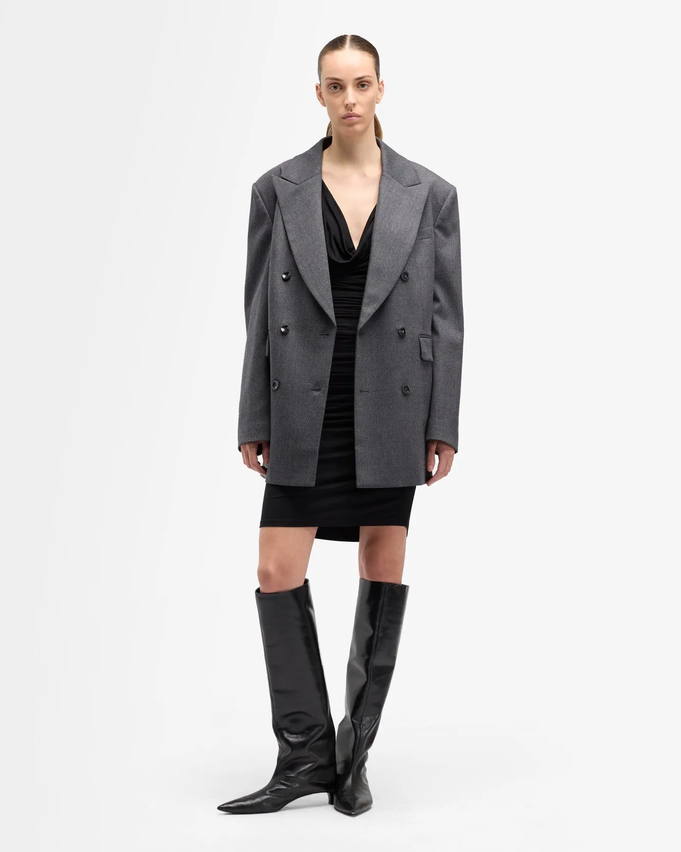 Draped Dress in Black sold by 7 For All Mankind product image thumbnail 3