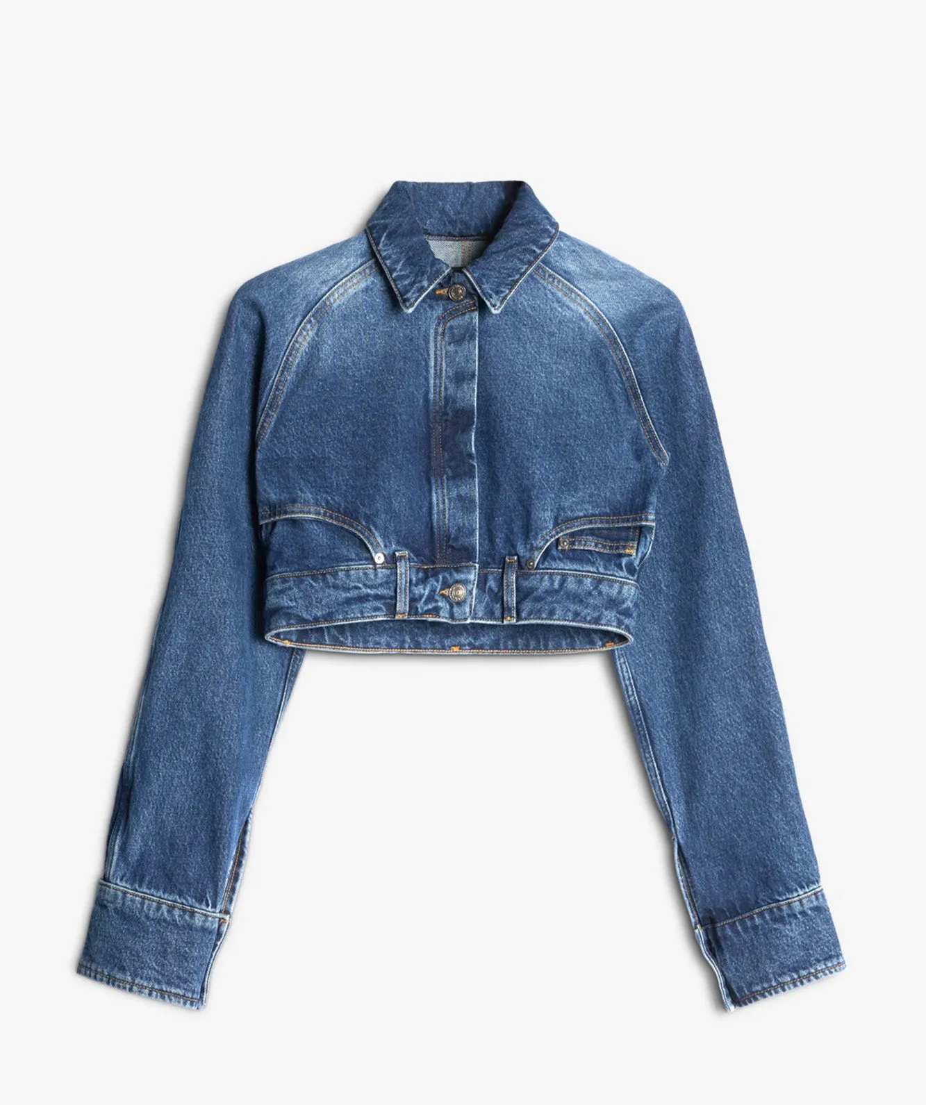 Denim Cropped Jacket in Waivy sold by 7 For All Mankind