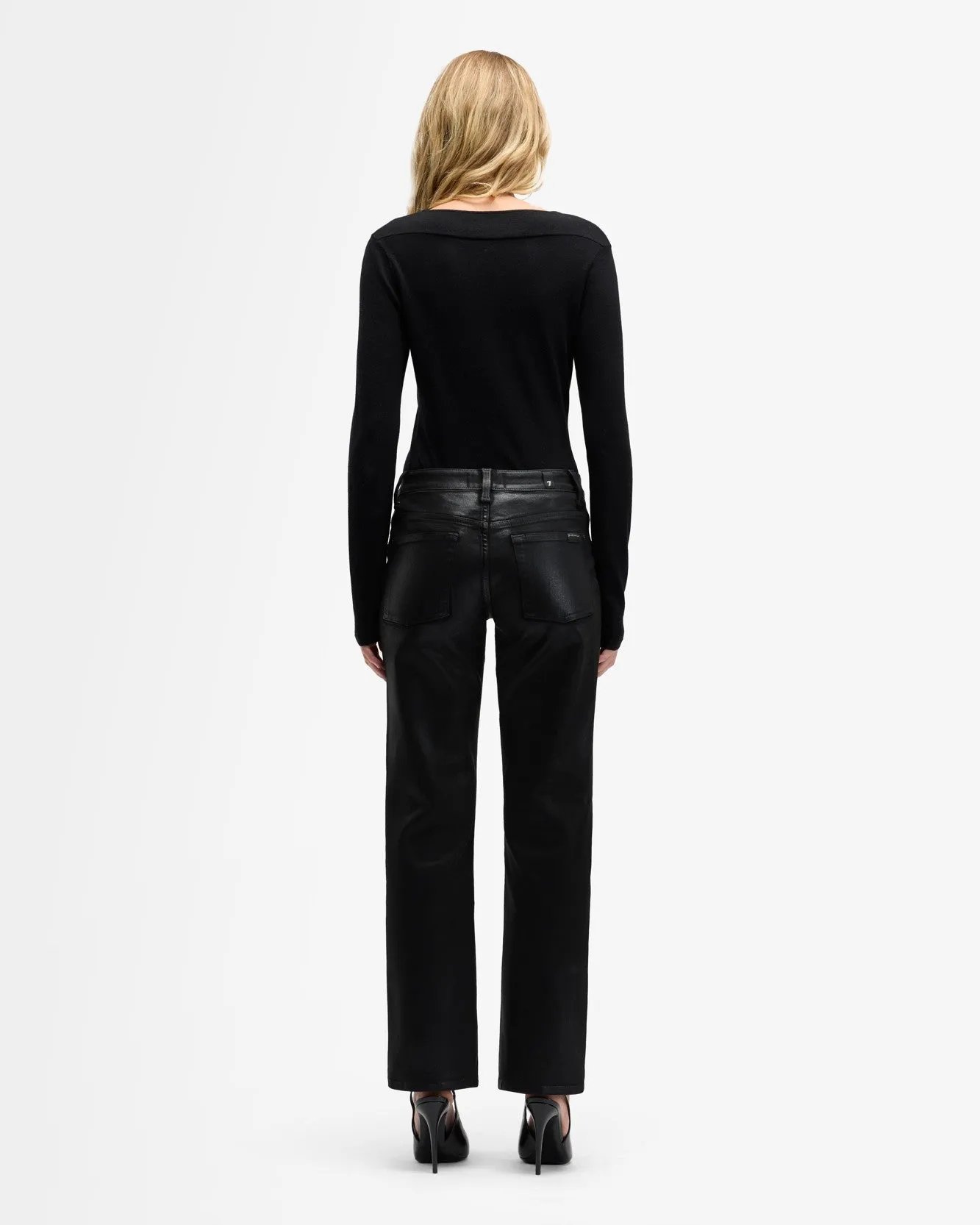 Coated Denim Calie Straight in Black sold by 7 For All Mankind product image thumbnail 5