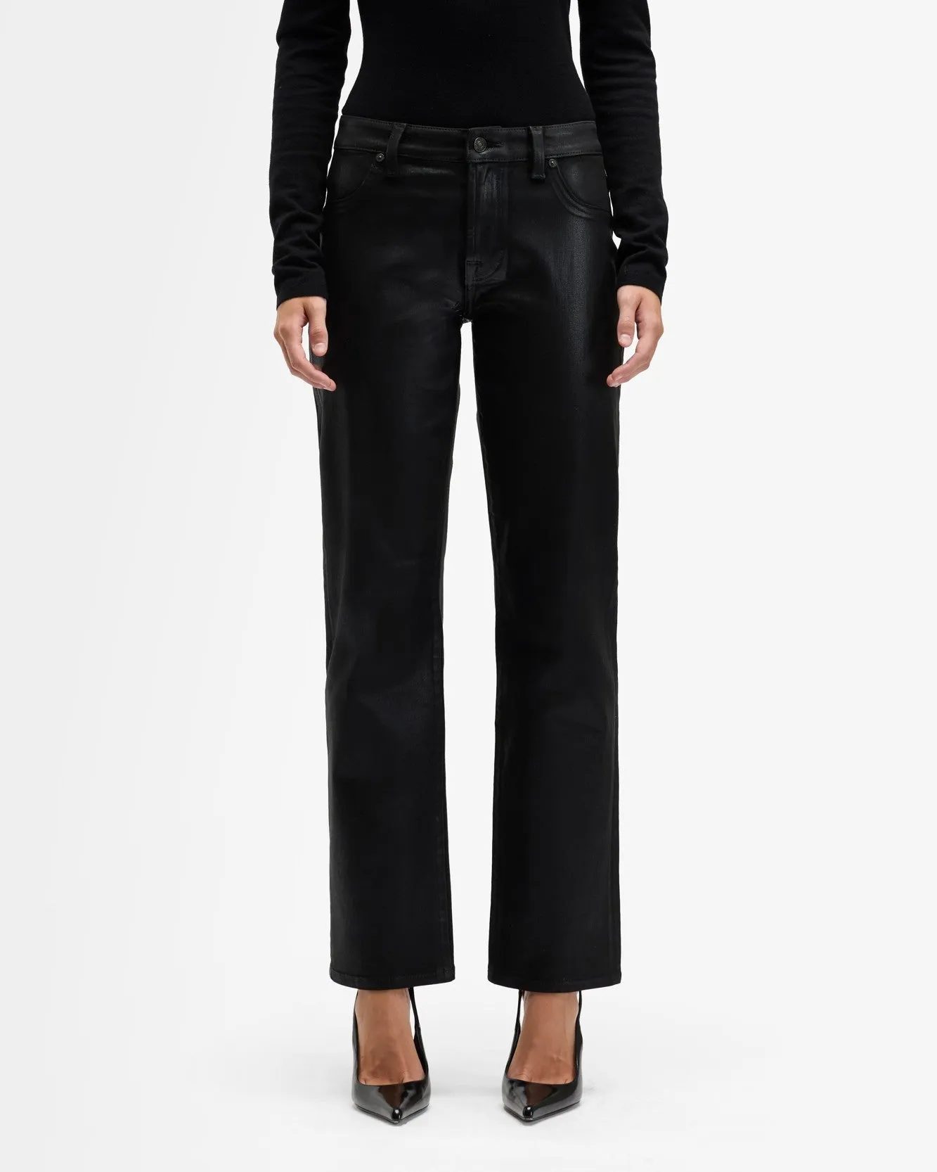 Coated Denim Calie Straight in Black sold by 7 For All Mankind product image thumbnail 3