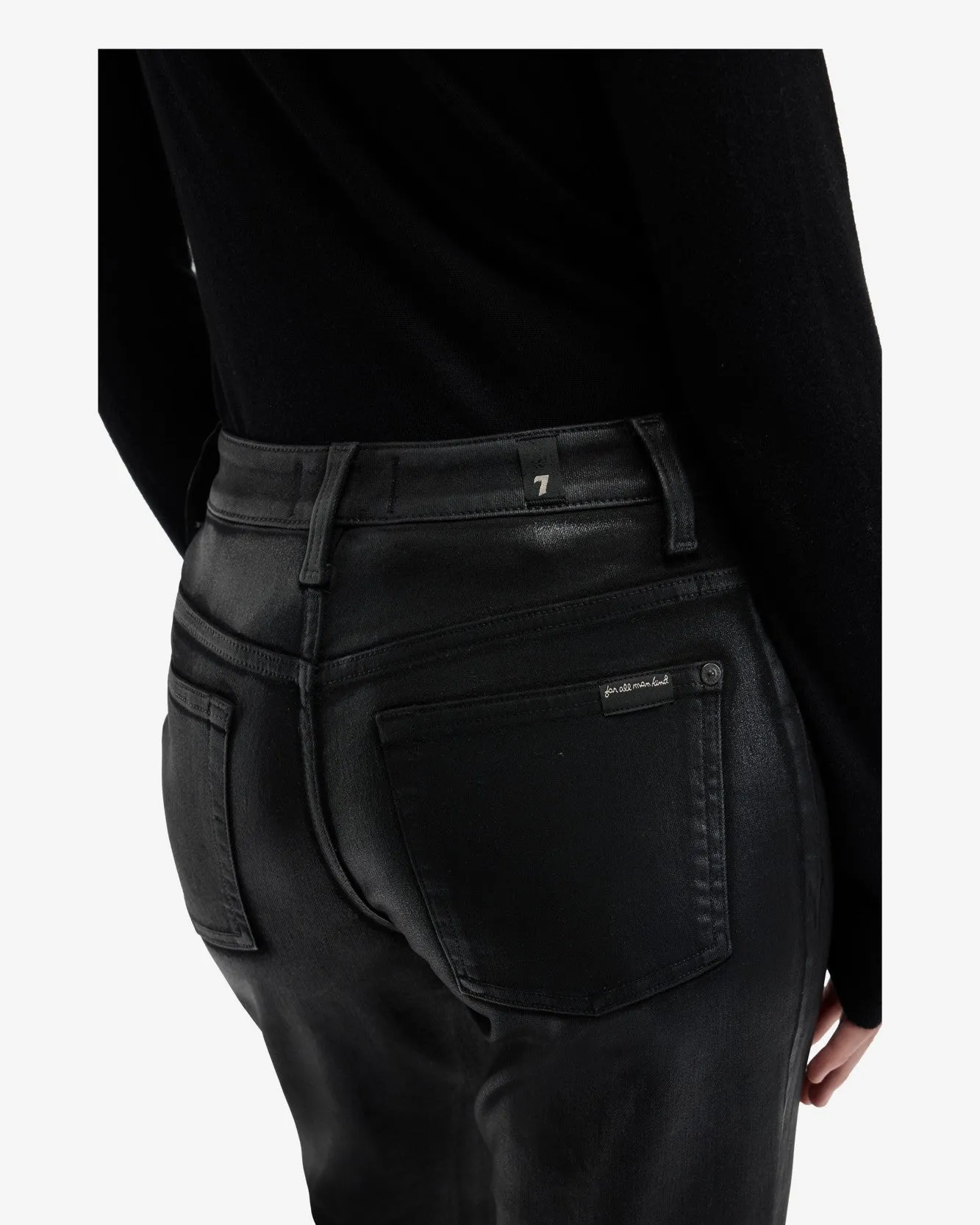 Coated Denim Calie Straight in Black sold by 7 For All Mankind product image thumbnail 4