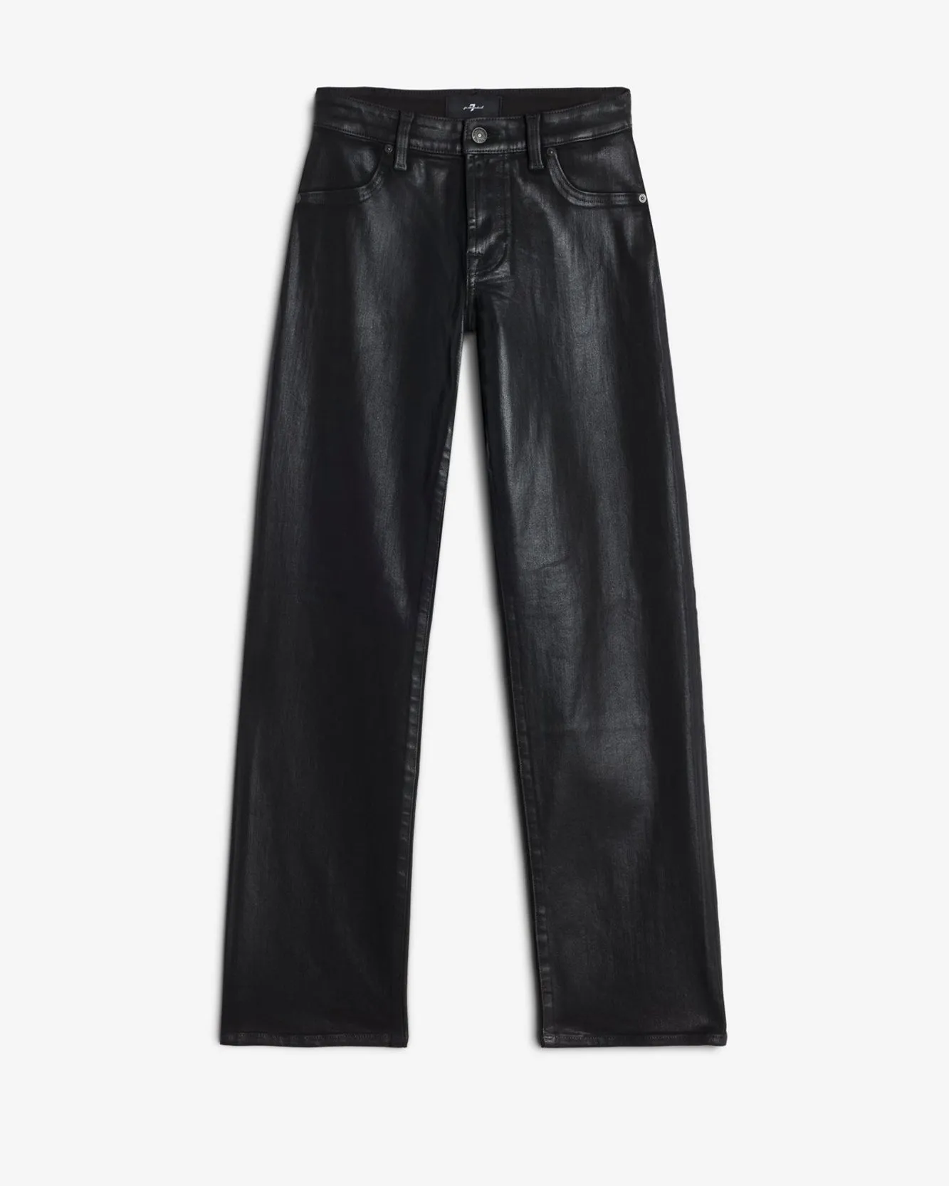 Coated Denim Calie Straight in Black sold by 7 For All Mankind