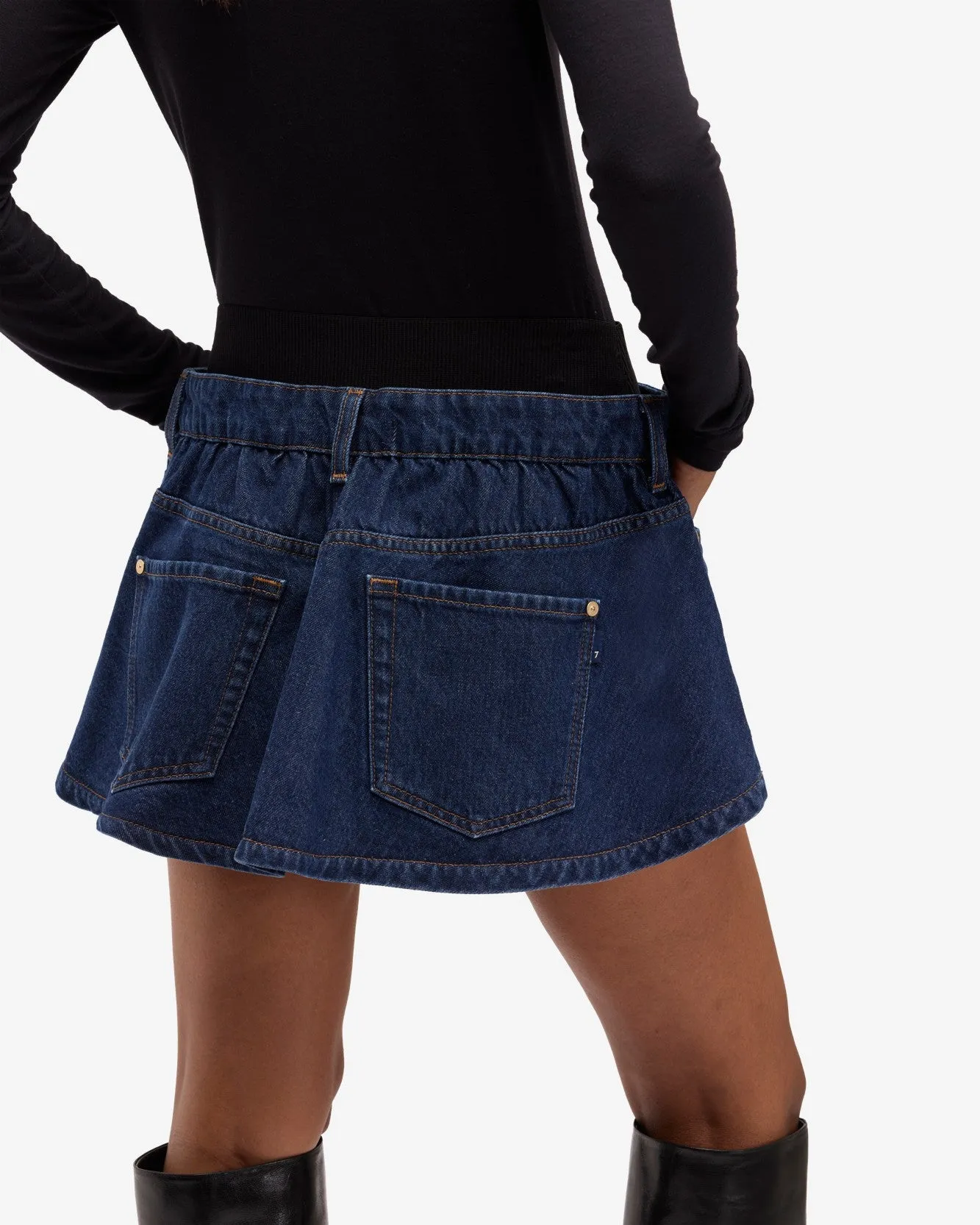 MANKIND Banded Mini Skirt in Indigo Soul sold by 7 For All Mankind product image thumbnail 4