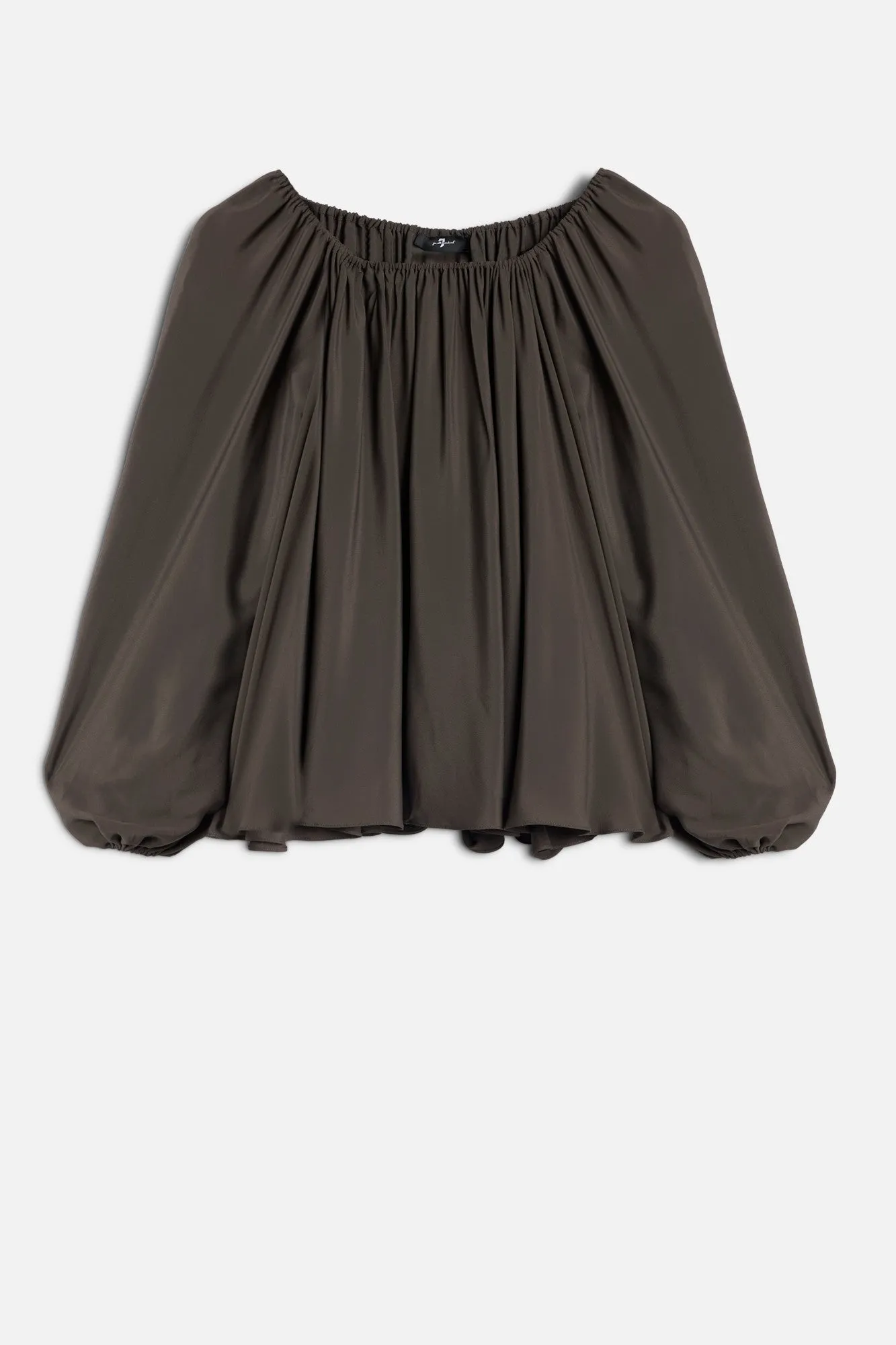 OFF SHOULDER BLOUSE in Silk Brownie sold by 7 For All Mankind