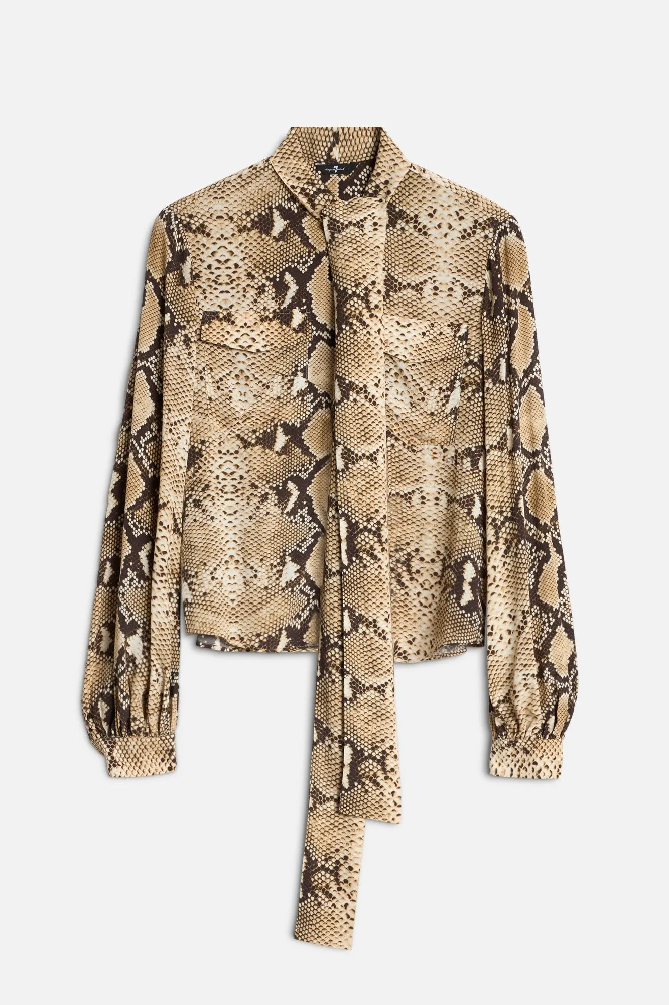 BALLOON SLEEVE BLOUSE in Viscose Snake sold by 7 For All Mankind