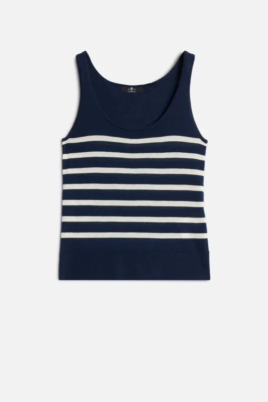 TANK in Cashmere Striped Ink sold by 7 For All Mankind