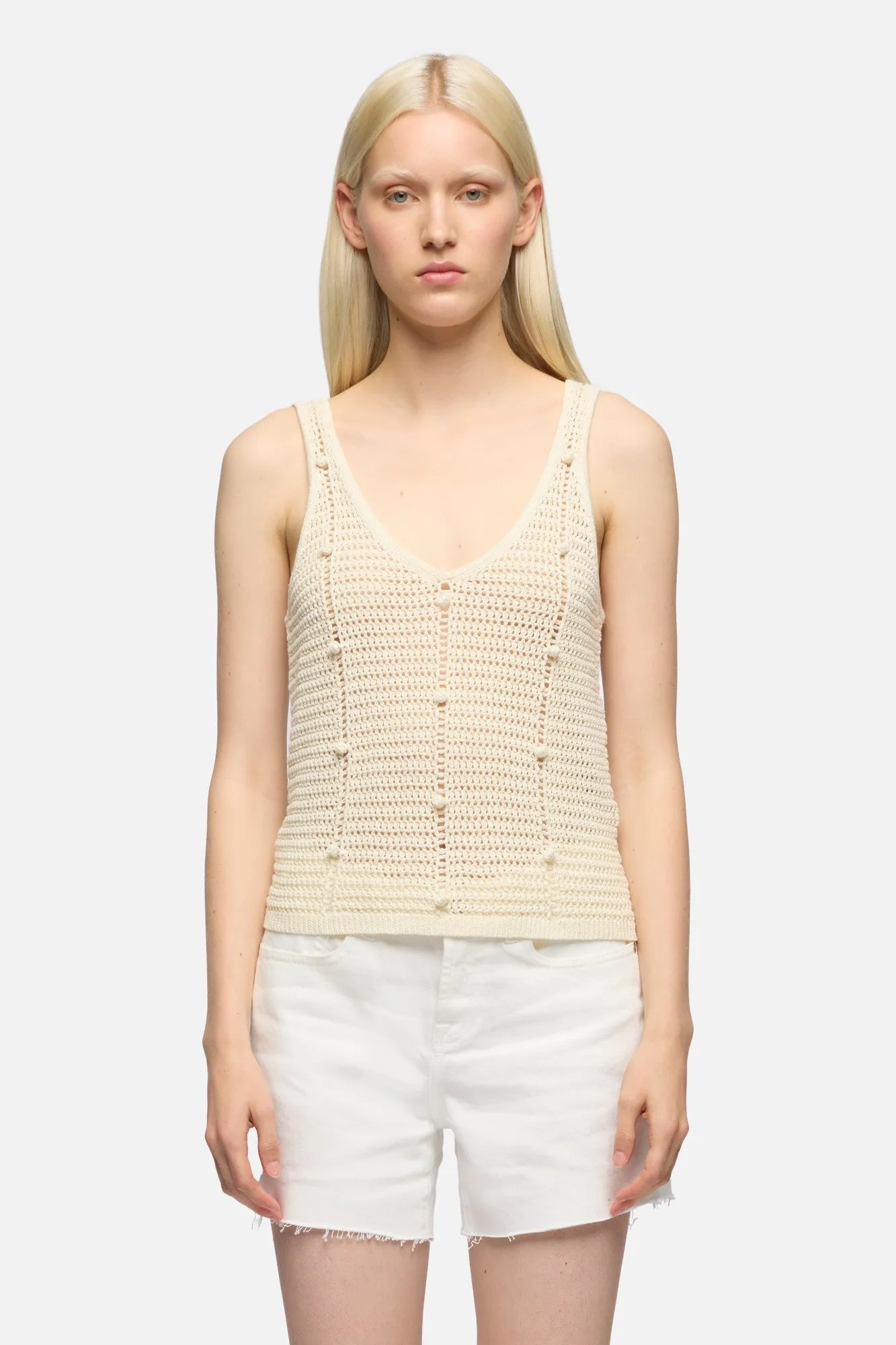 BOBBLE TANK in Ecru sold by 7 For All Mankind product image thumbnail 3