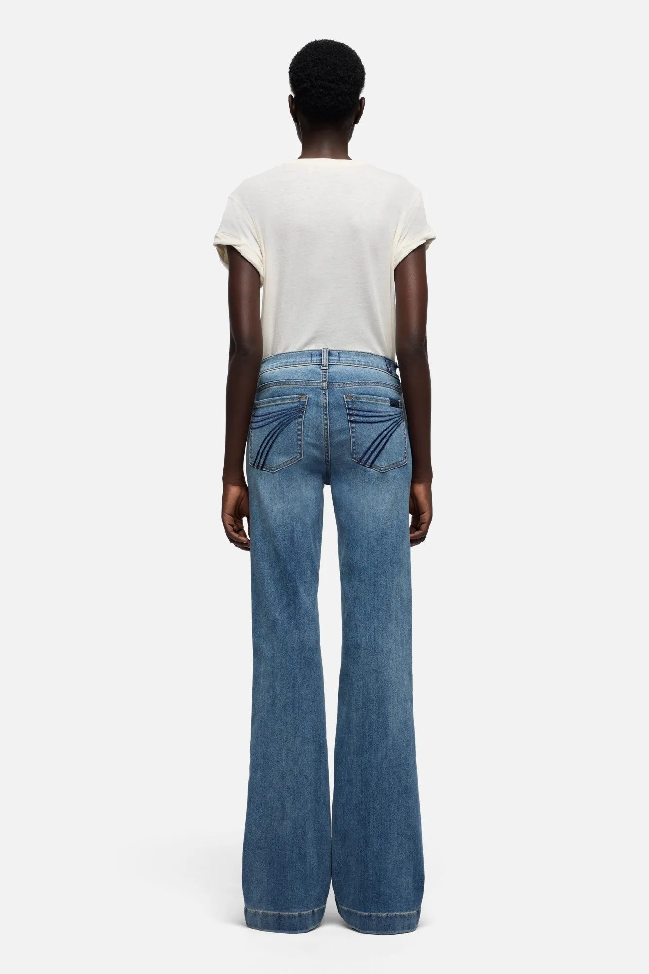 LONG DOJO in Slim Illusion Distressed Authentic Light sold by 7 For All Mankind product image thumbnail 5