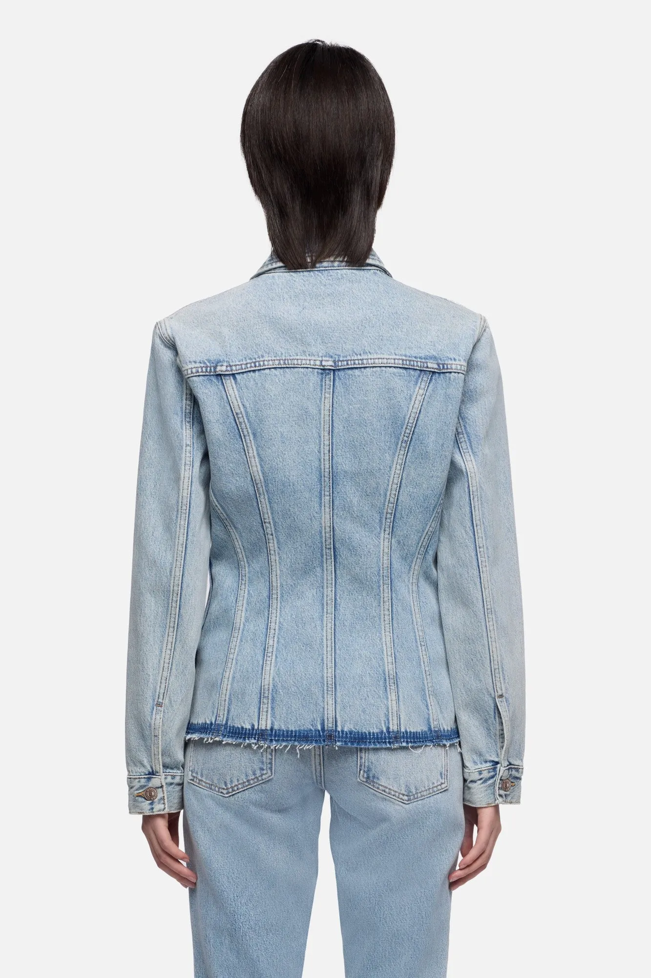 CINCHED TRUCKER JACKET in MANKIND Blue Erosion sold by 7 For All Mankind product image thumbnail 5