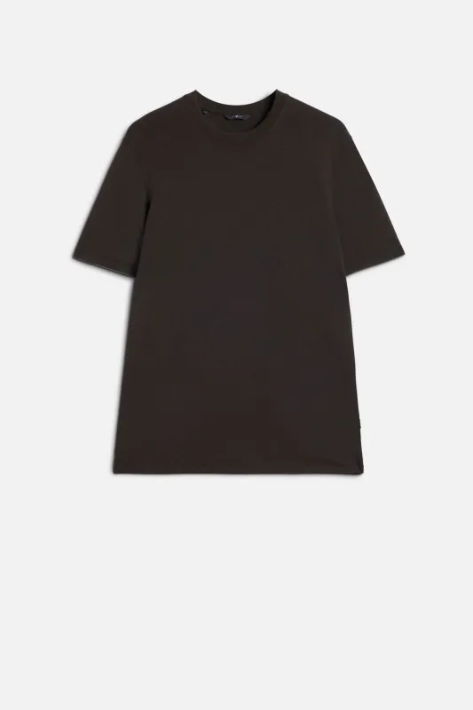 CREWNECK TEE in Lyocell Espresso sold by 7 For All Mankind