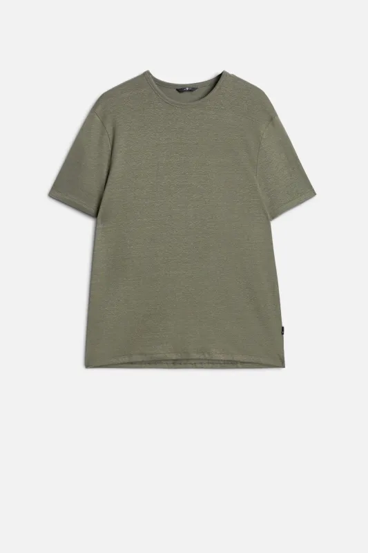 TEE in Linen Blend Army sold by 7 For All Mankind