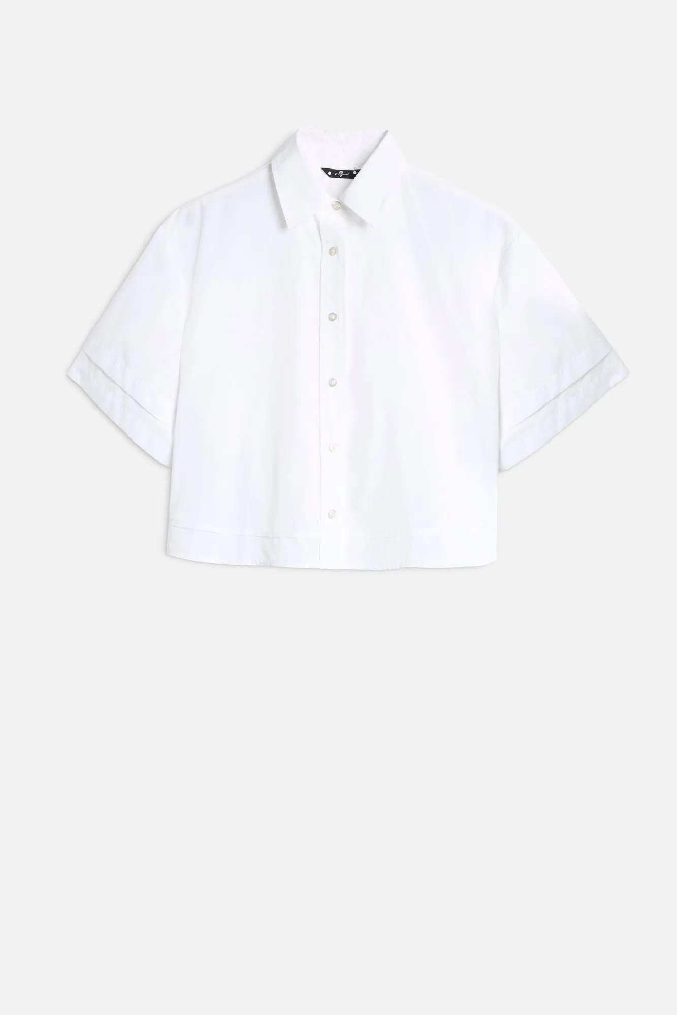 DOUBLE SHORT SLEEVE SHIRT in Poplin Optical White sold by 7 For All Mankind