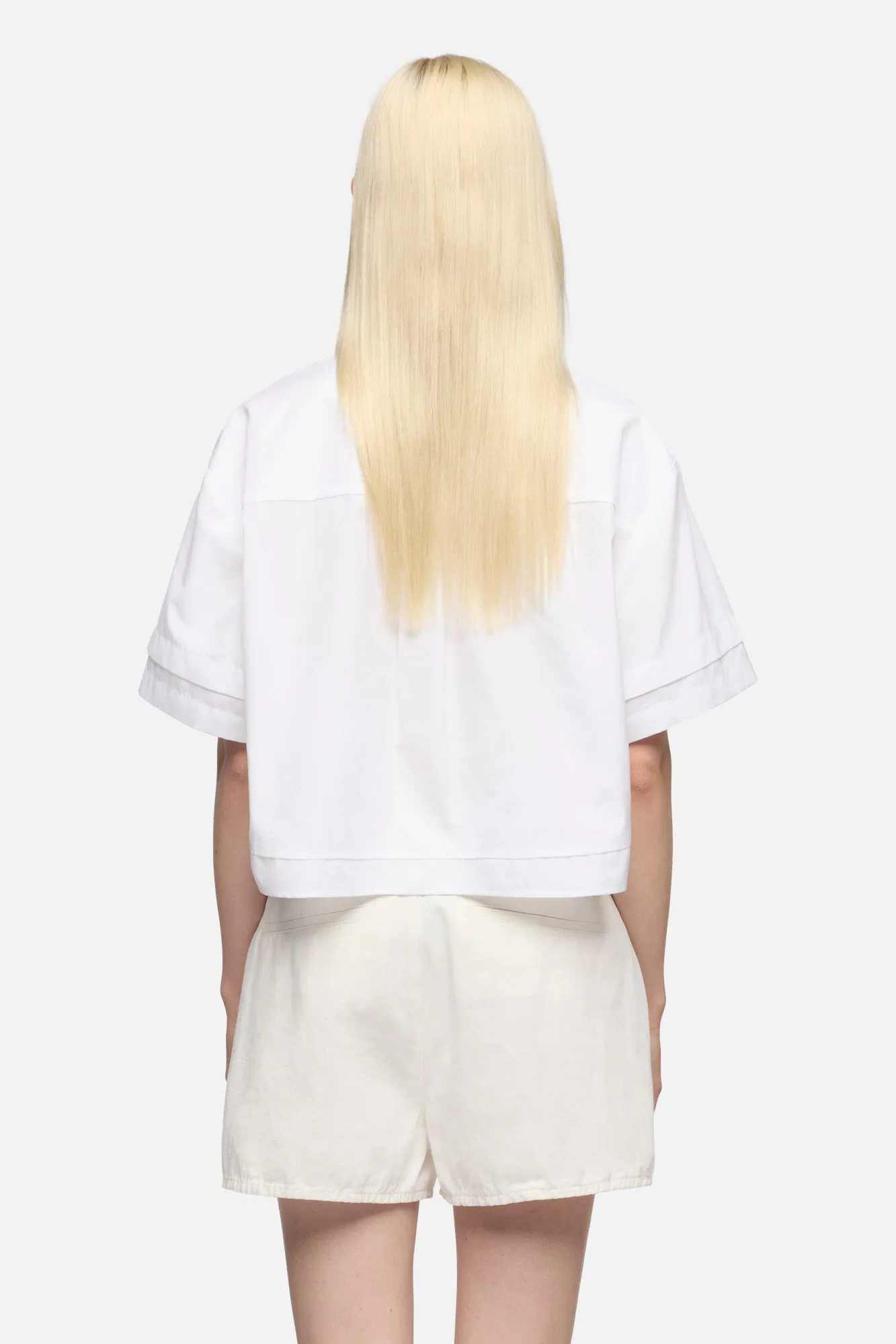 DOUBLE SHORT SLEEVE SHIRT in Poplin Optical White sold by 7 For All Mankind product image thumbnail 5