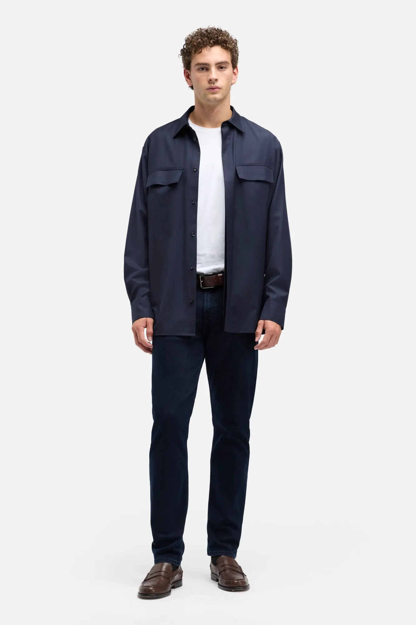 Fluid Overshirt In Navy sold by 7 For All Mankind product image thumbnail 2