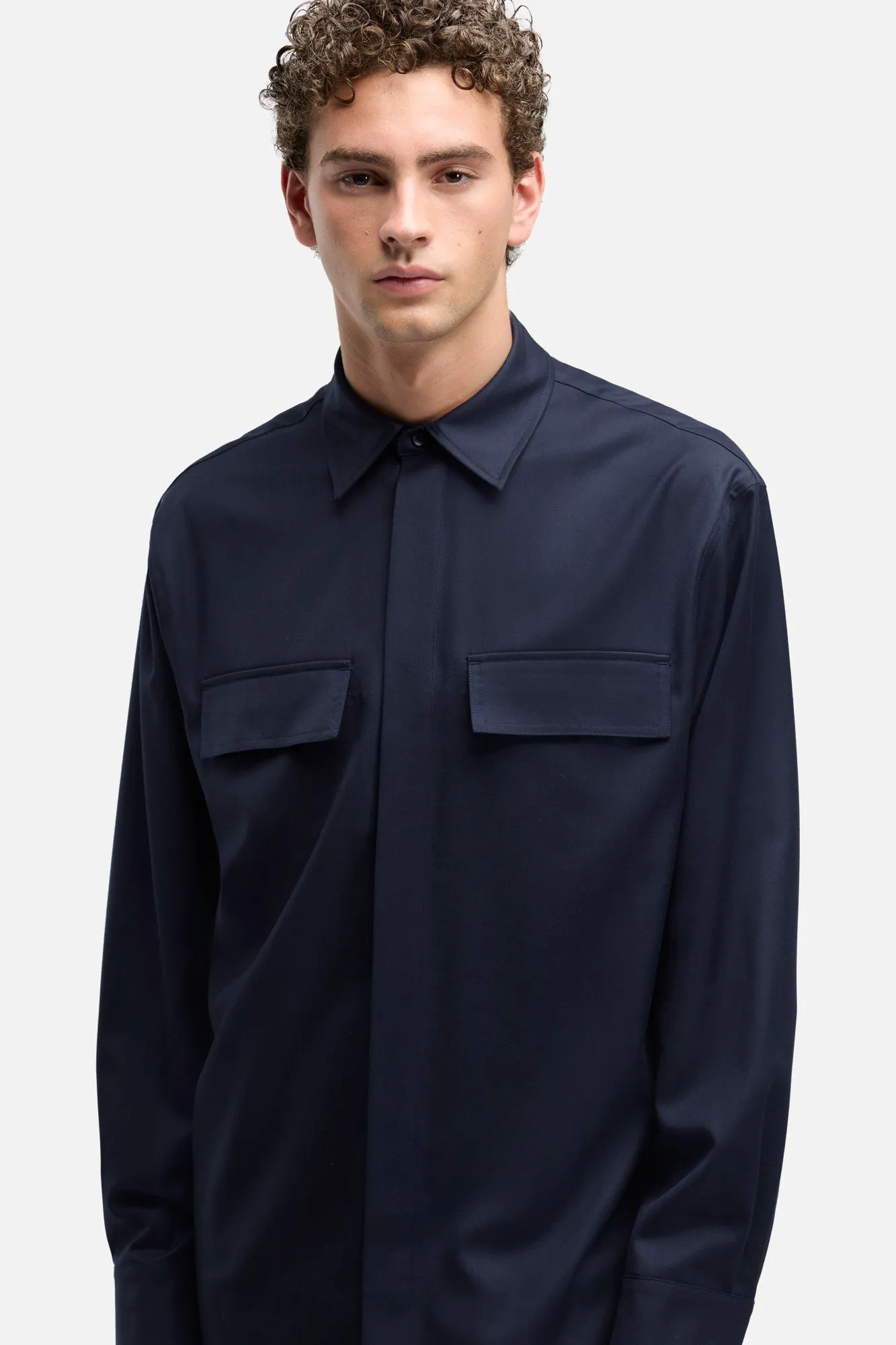 Fluid Overshirt In Navy sold by 7 For All Mankind product image thumbnail 4