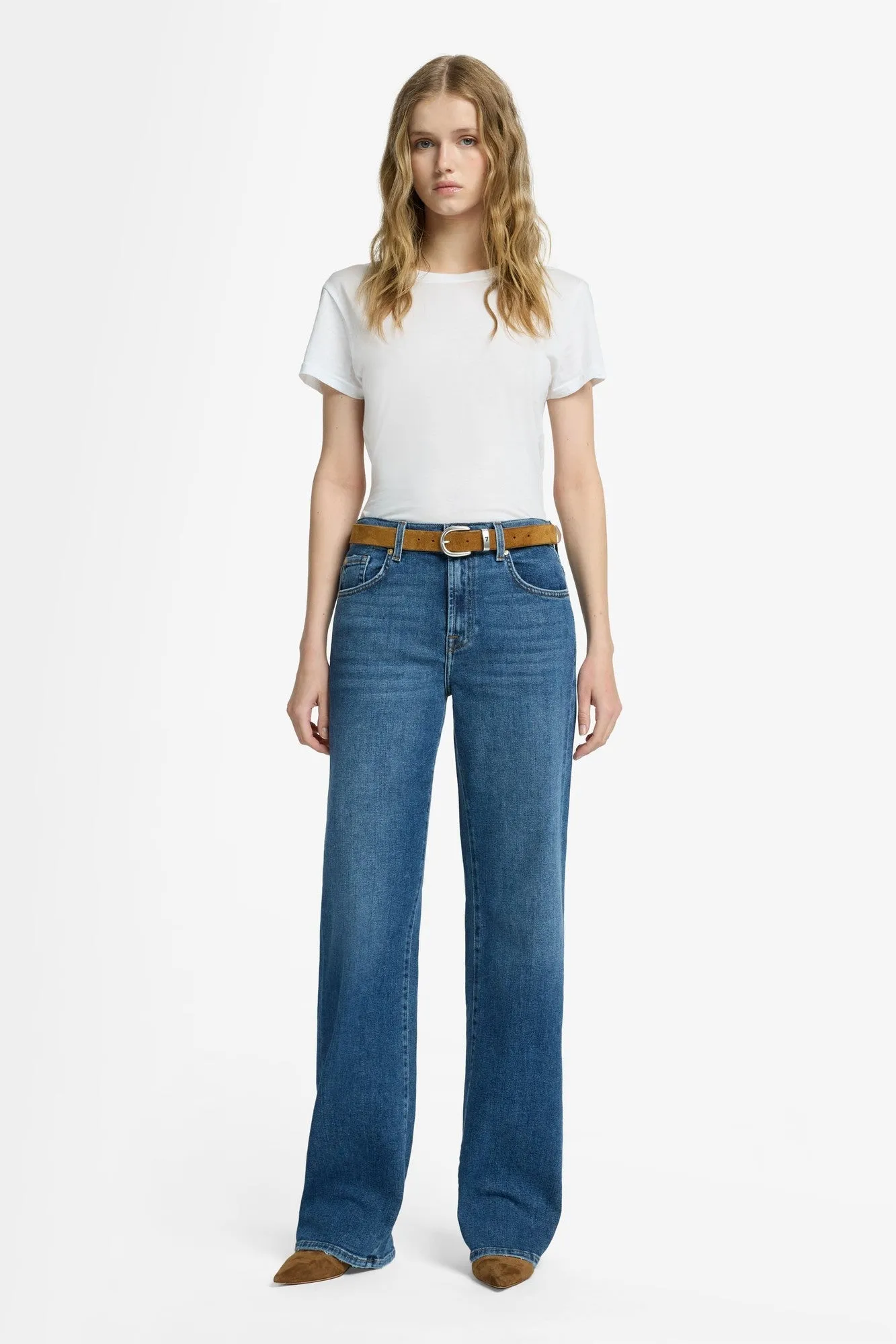 TESS TROUSER in Denim Pomona sold by 7 For All Mankind product image thumbnail 2