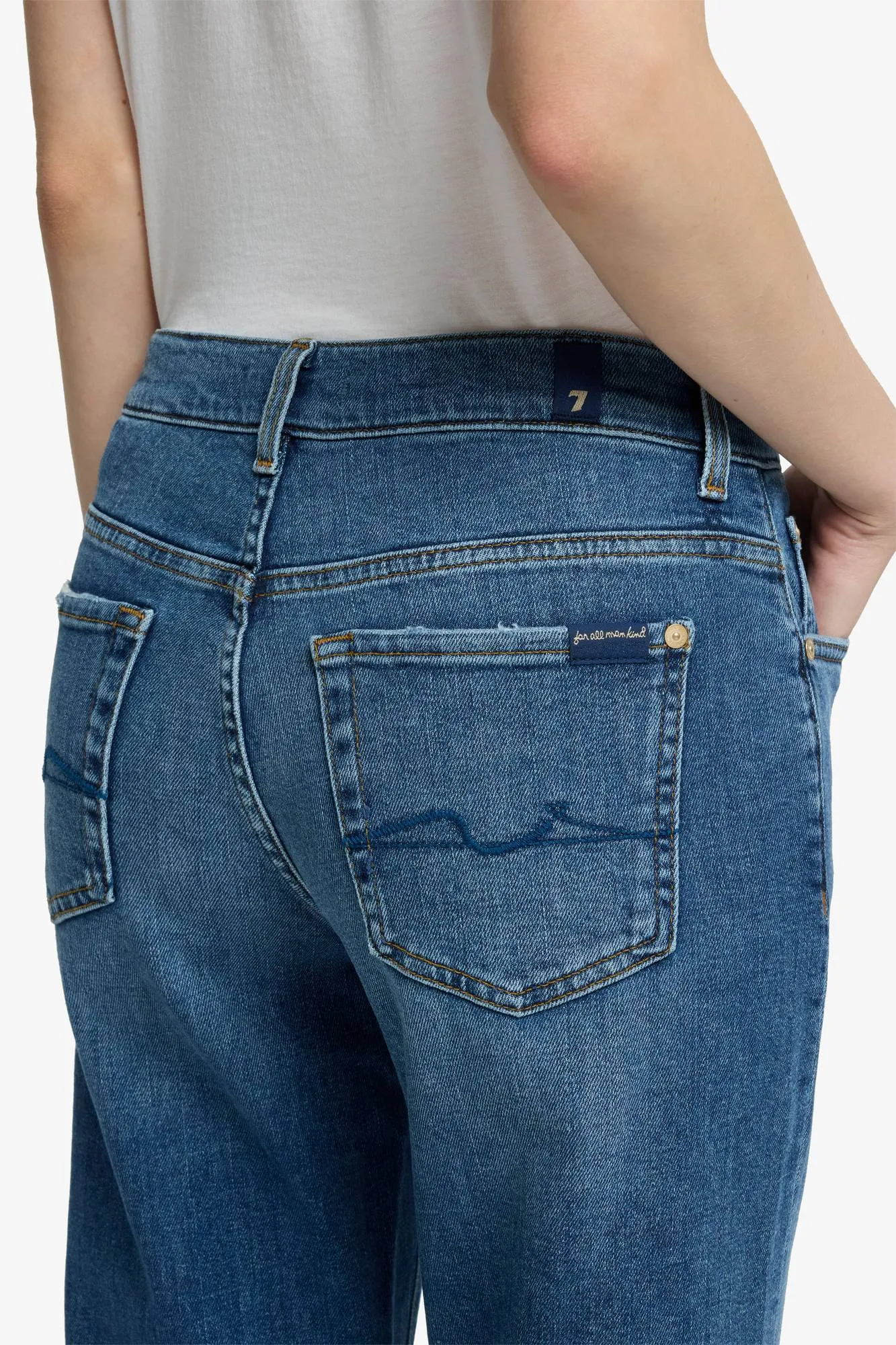 TESS TROUSER in Denim Pomona sold by 7 For All Mankind product image thumbnail 4