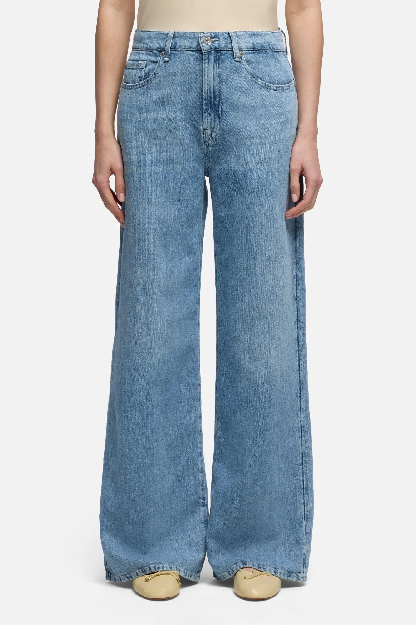 TAILORLESS LOTTA in Indigo Linen Iris sold by 7 For All Mankind product image thumbnail 3