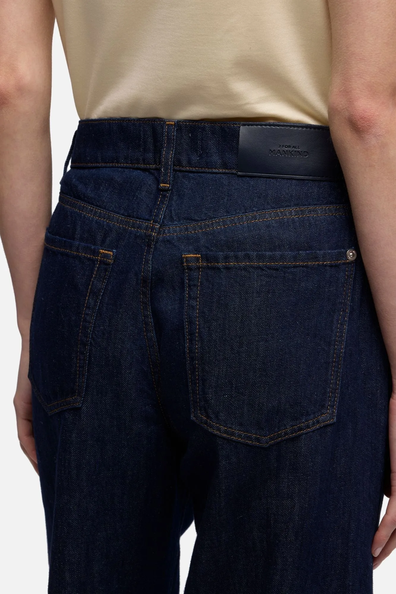 TAILORLESS LOTTA in Indigo Linen Blossom sold by 7 For All Mankind product image thumbnail 4